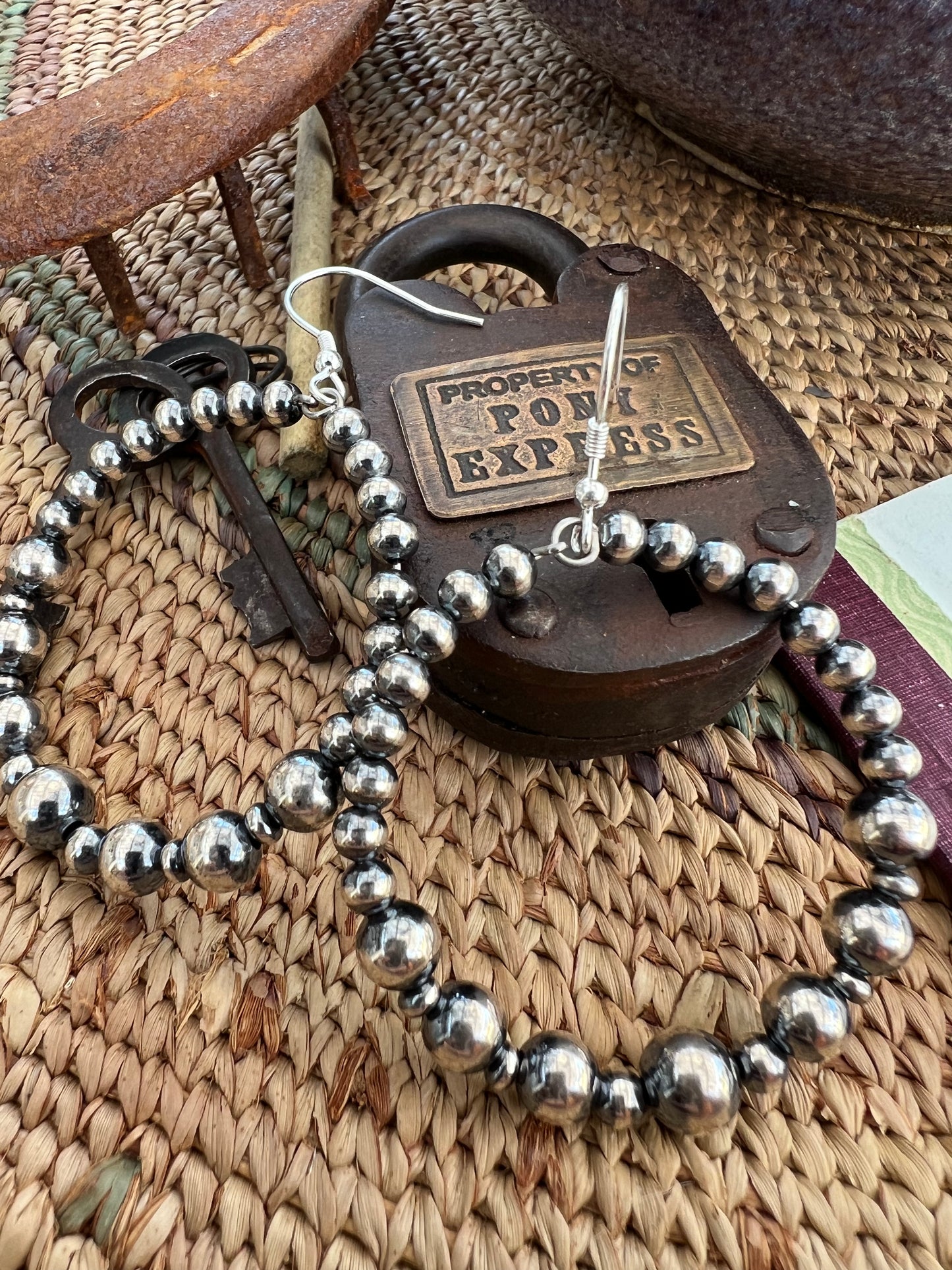 Sterling Silver pearl hoops 1.5”