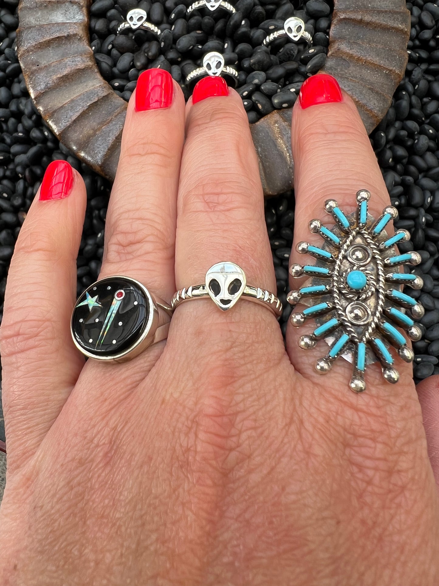 Alien Sterling Stacker Ring
