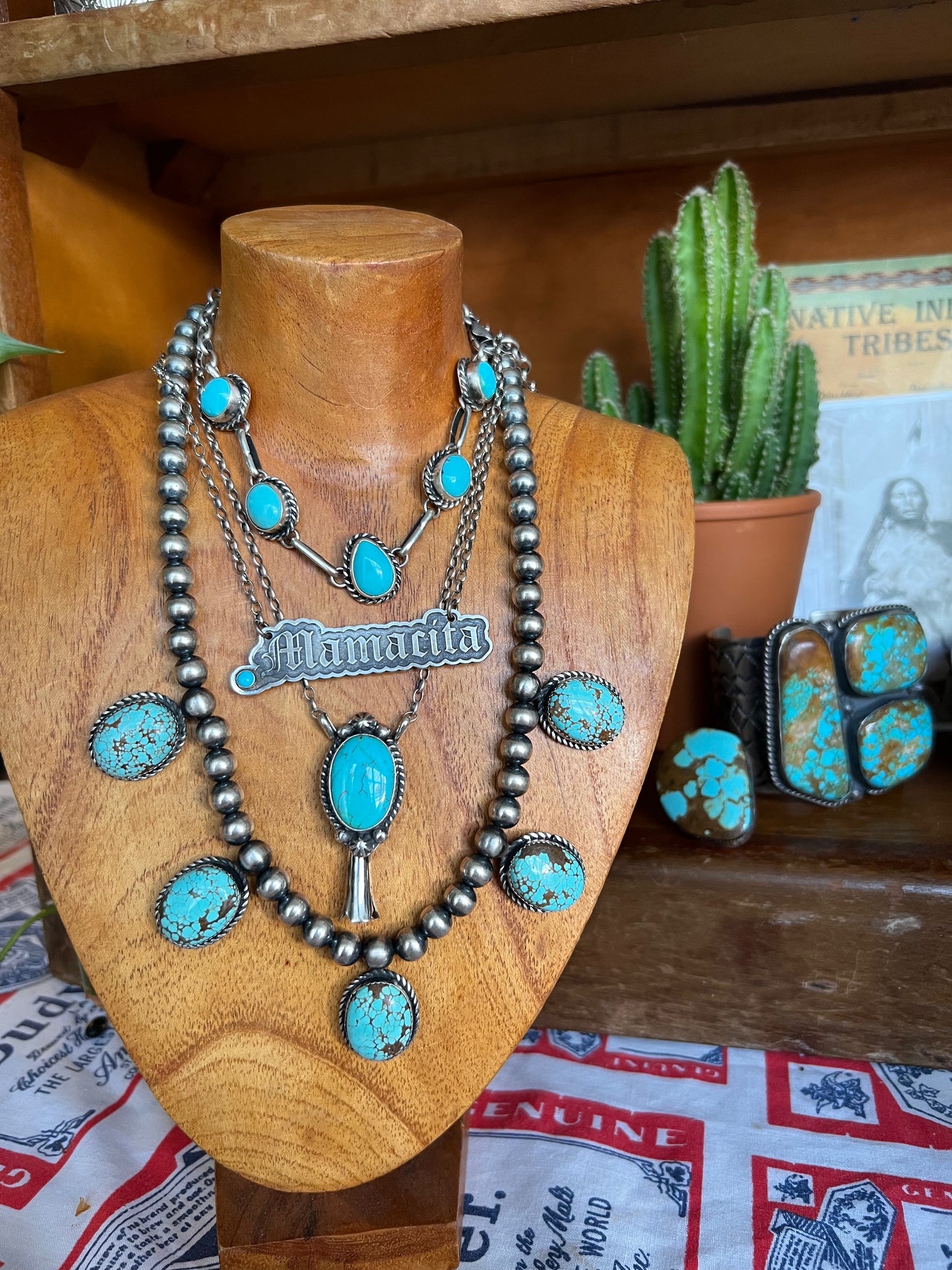 Turquoise 5 Stone Statement Necklace