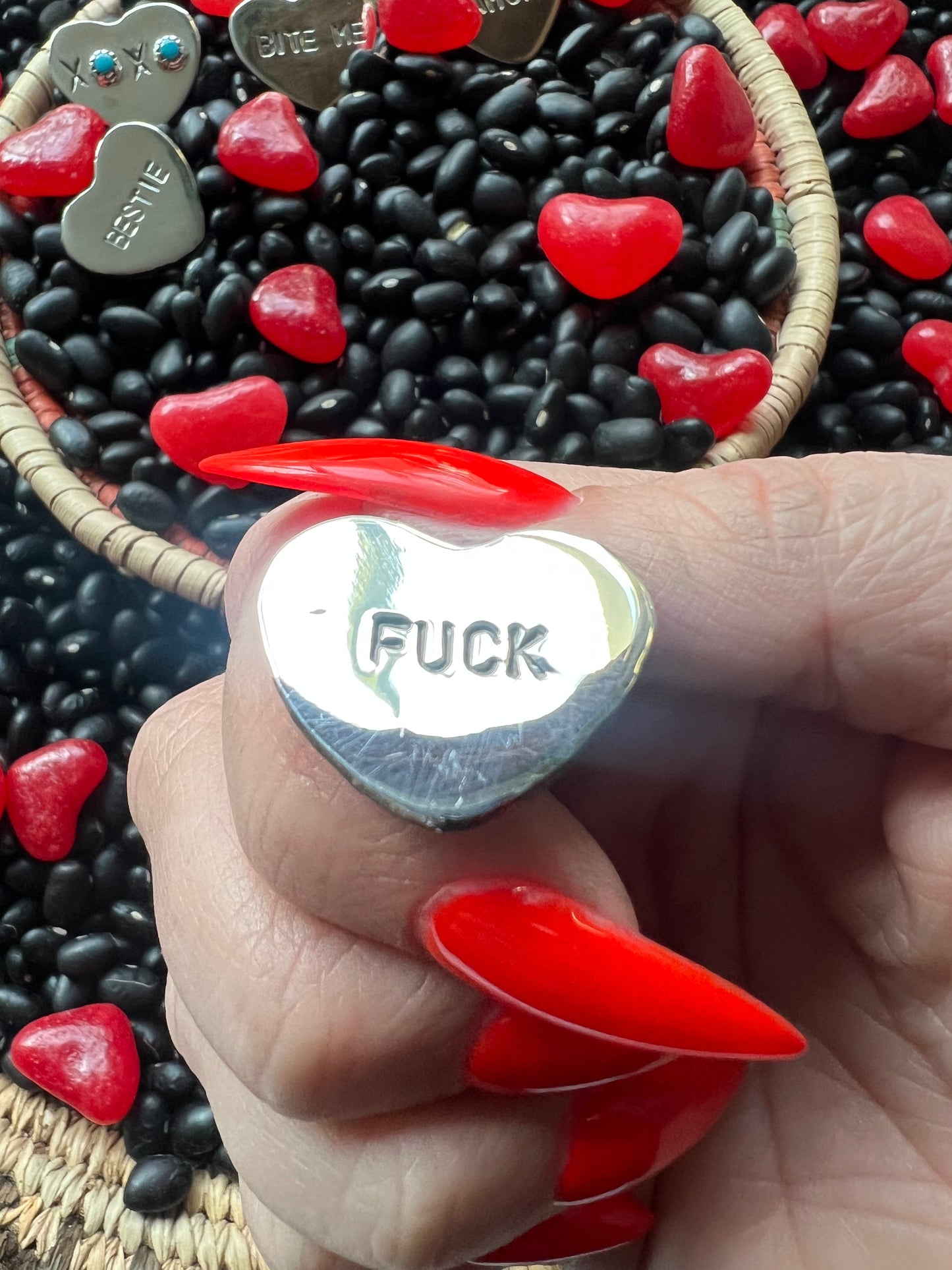 Conversation Heart Pendant or Hat Pin