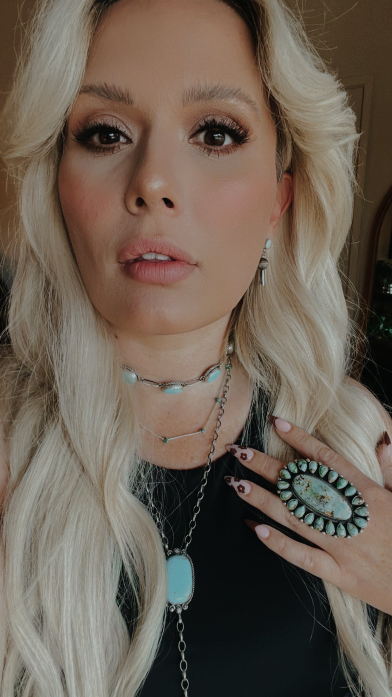 Turquoise Squash Blossom Earrings