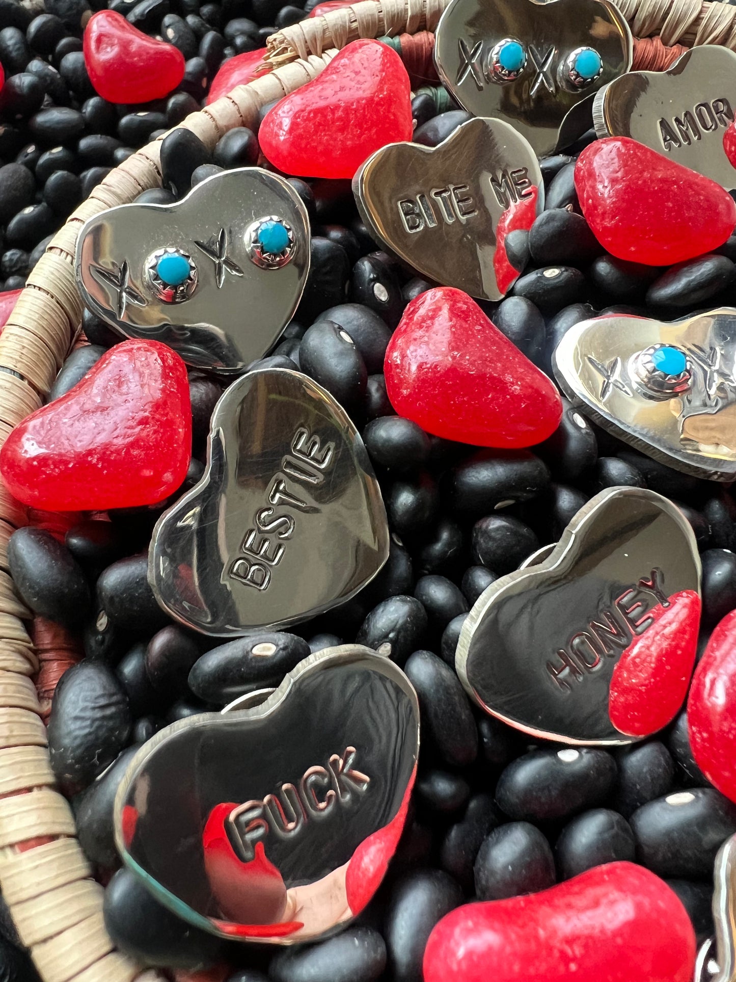Conversation Heart Pendant or Hat Pin
