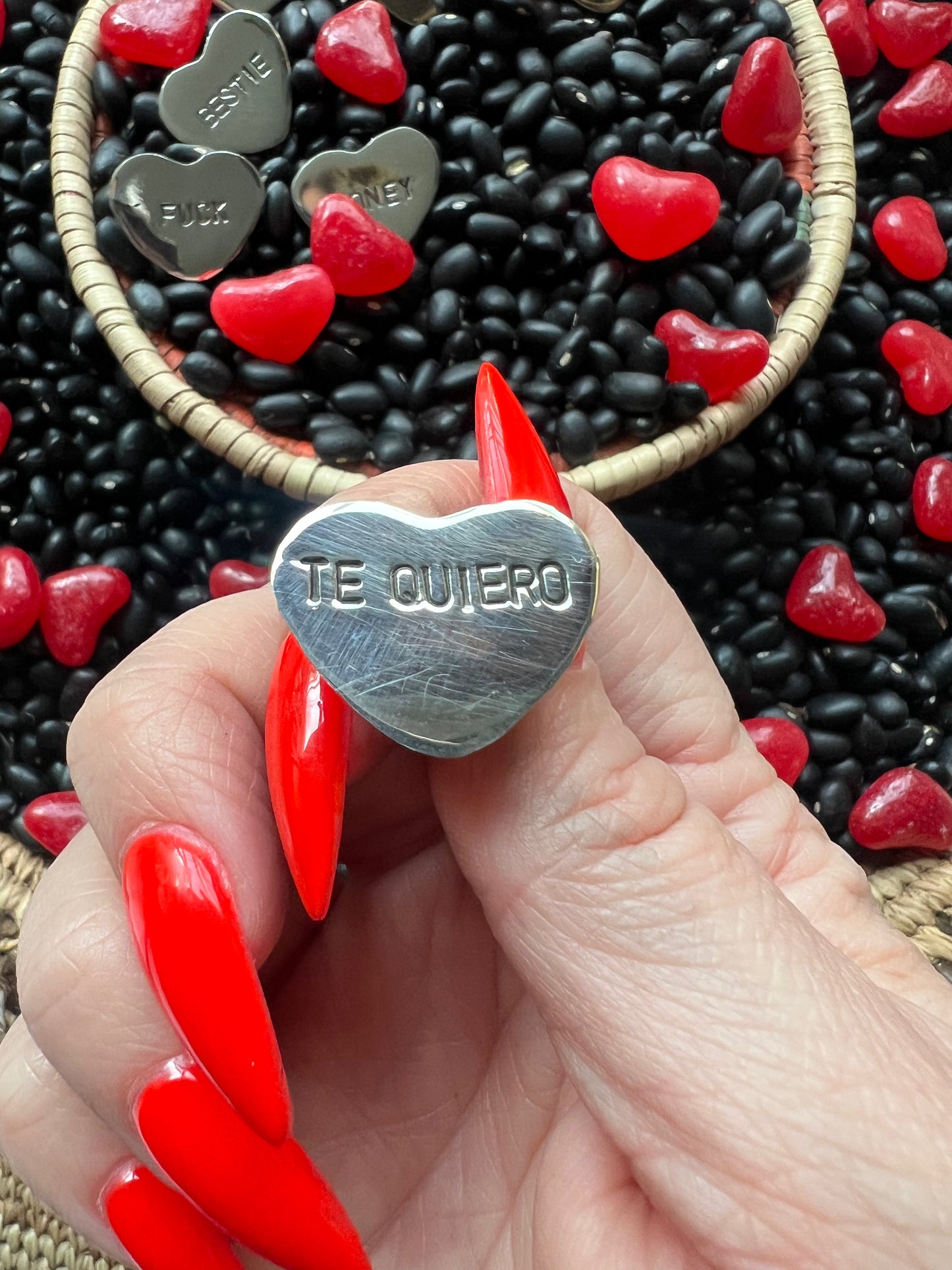 Conversation Heart Pendant or Hat Pin