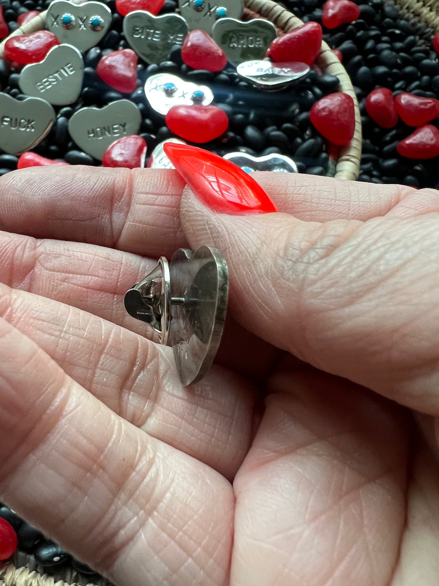 Conversation Heart Pendant or Hat Pin