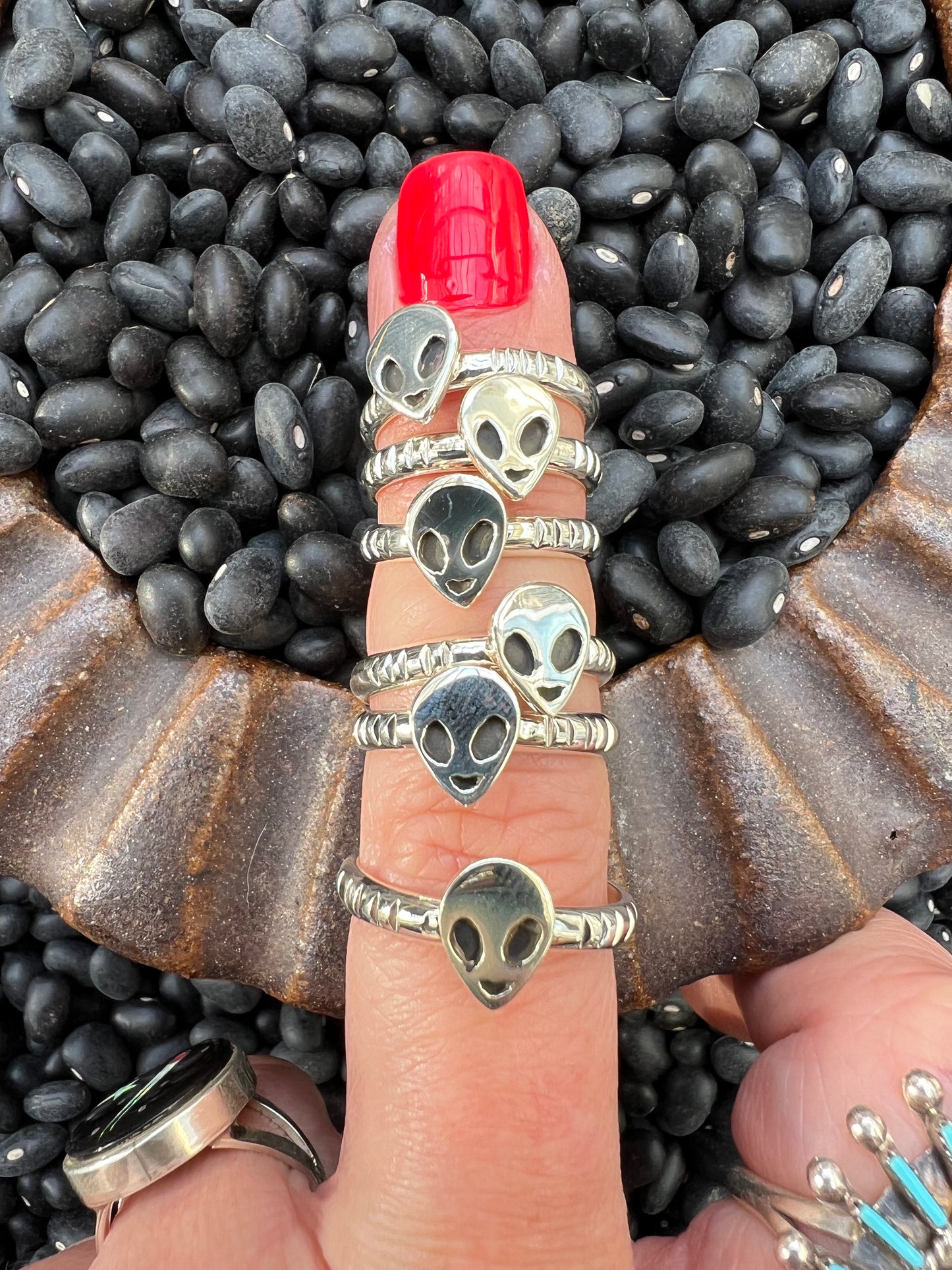 Alien Sterling Stacker Ring