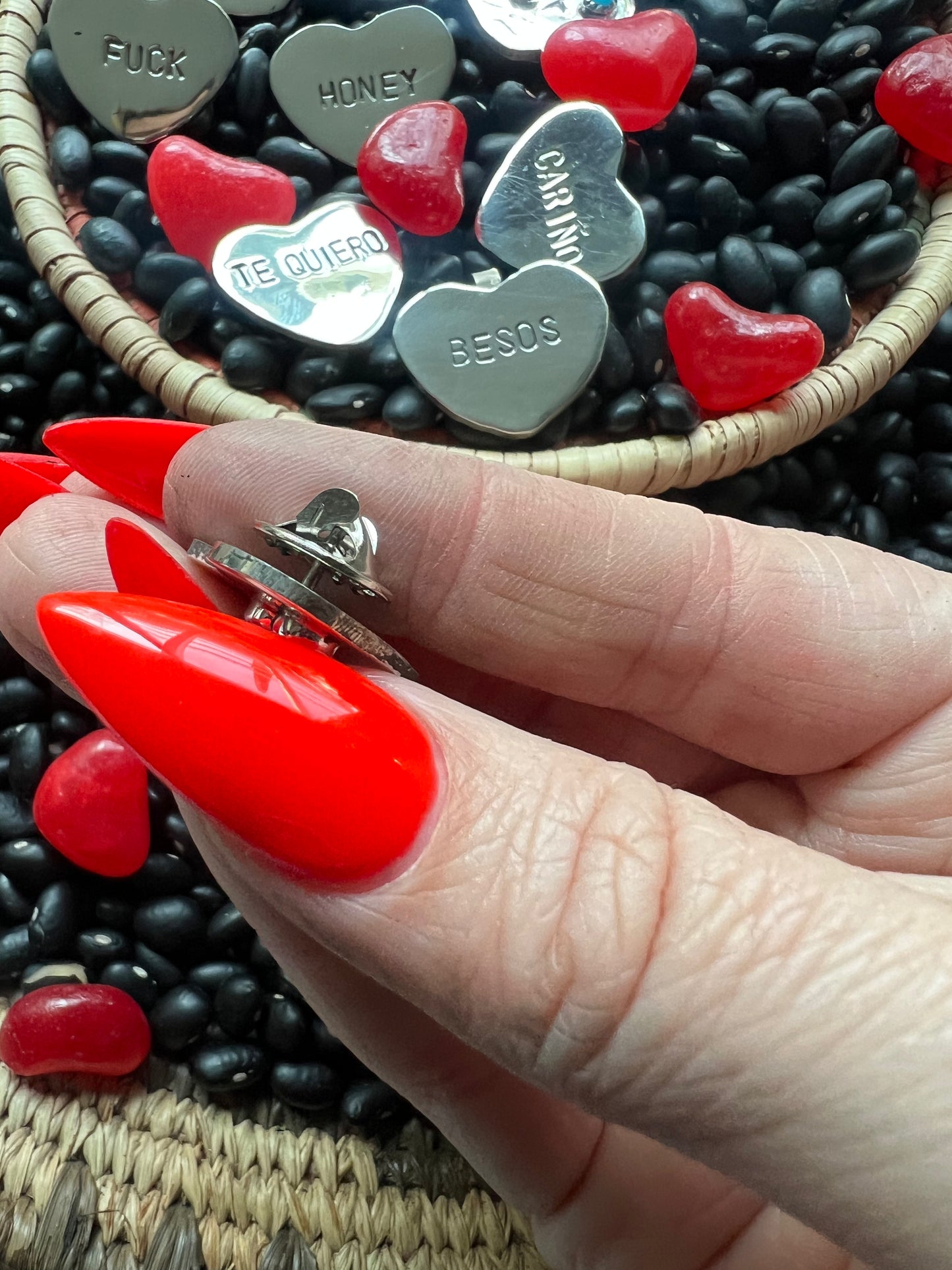 Conversation Heart Pendant or Hat Pin