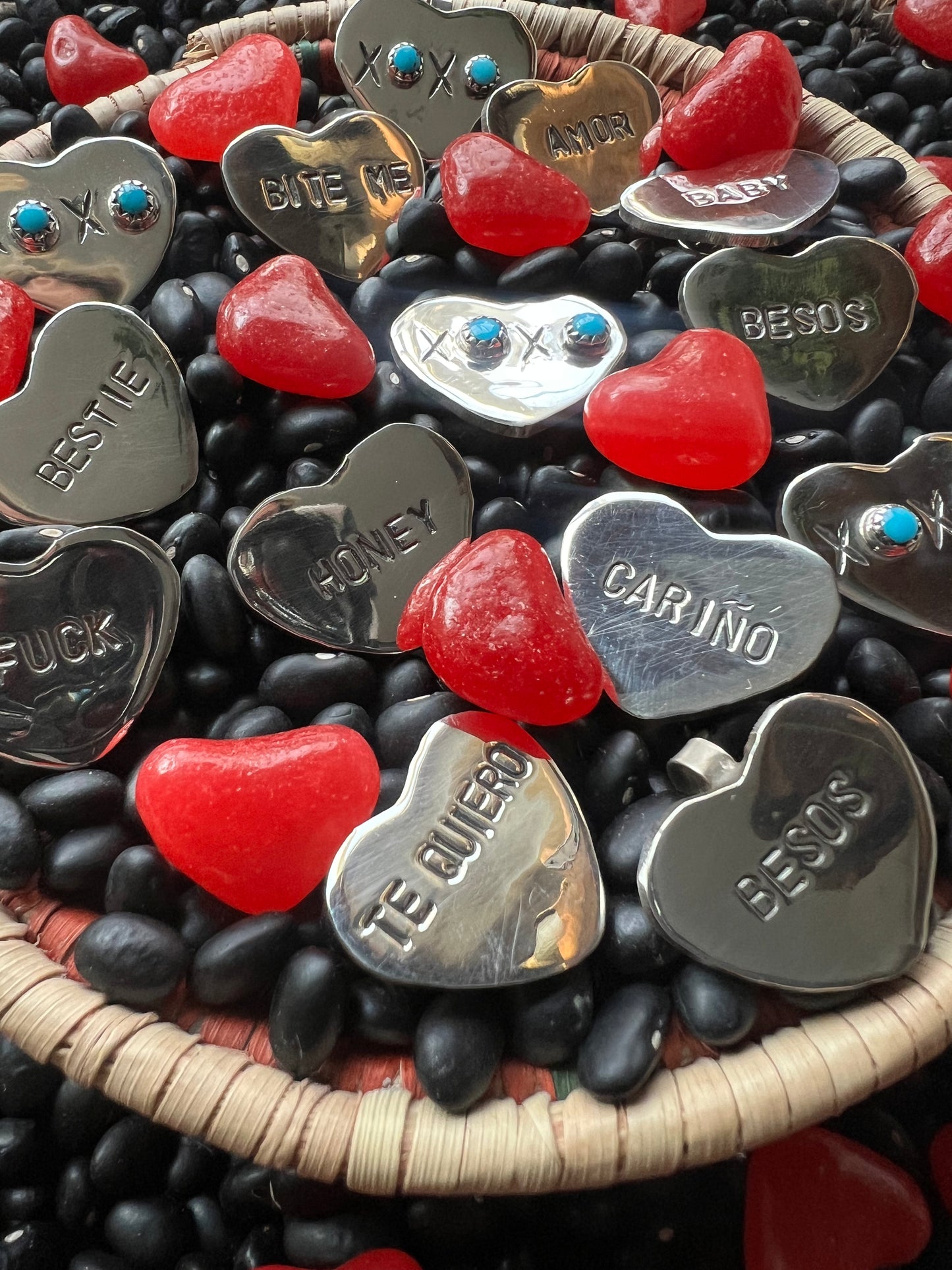 Conversation Heart Pendant or Hat Pin