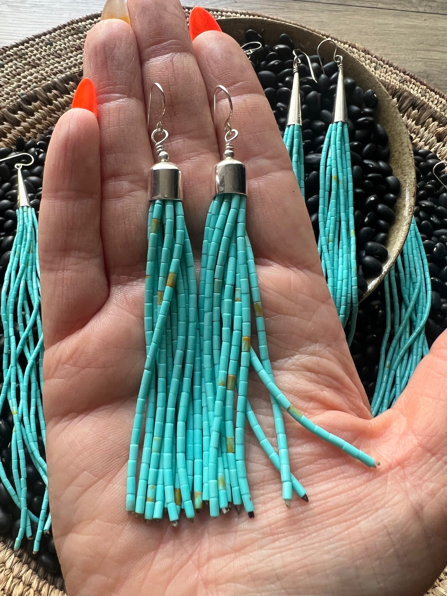 Turquoise Tassel Earrings