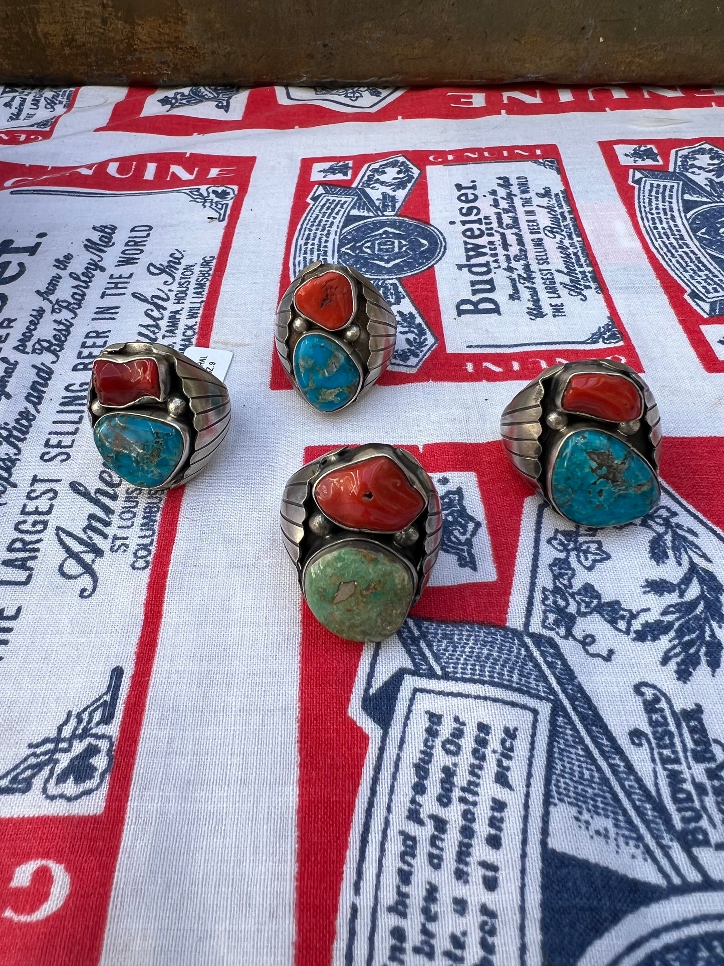 Heavy Mens Turquoise Vintage Style Ring