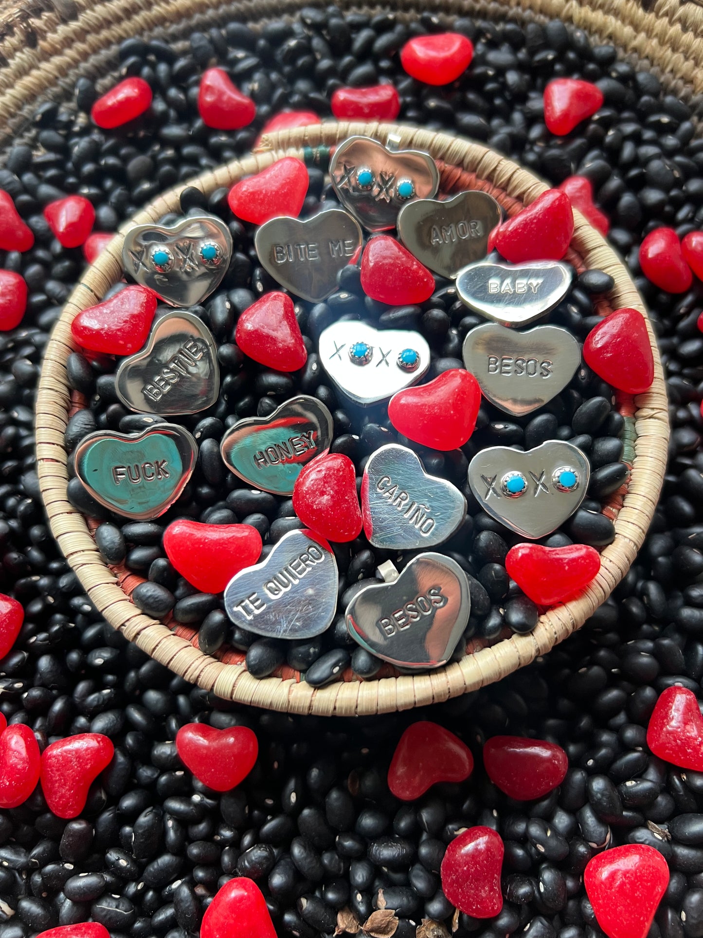Conversation Heart Pendant or Hat Pin