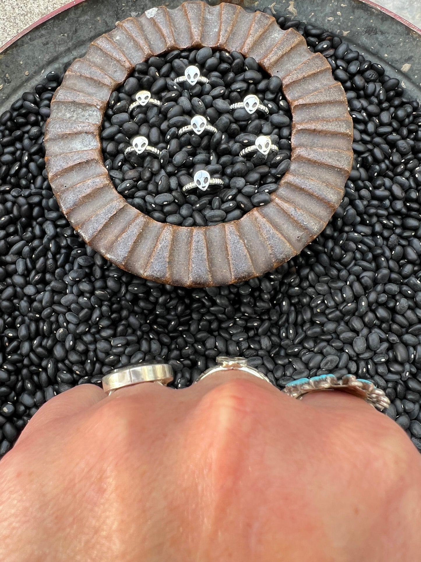 Alien Sterling Stacker Ring