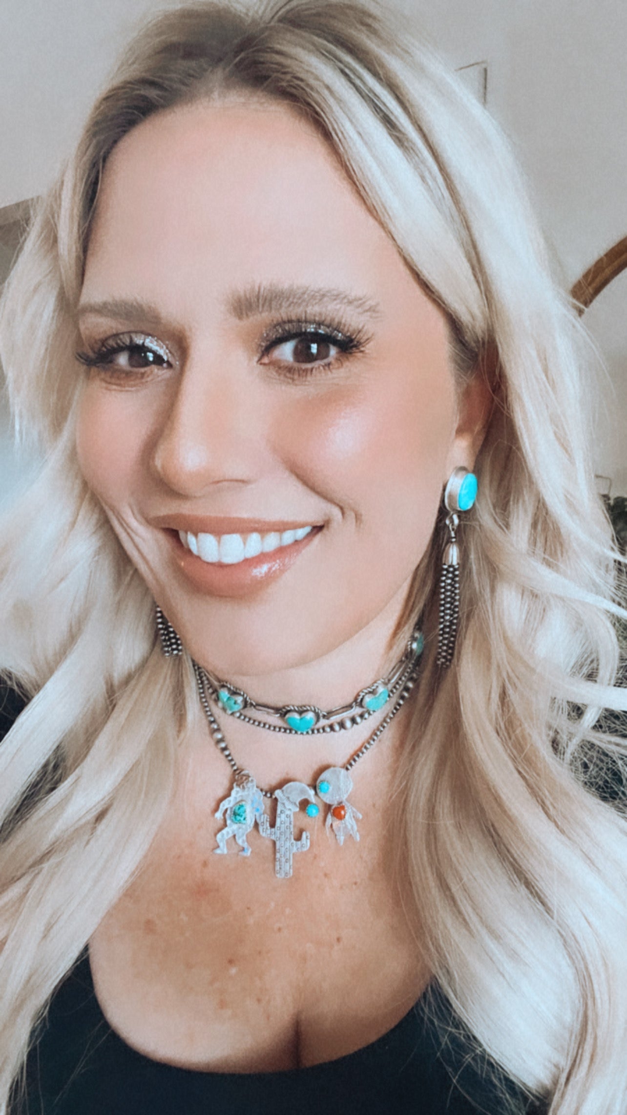 Turquoise Cactus Christmas Pendant