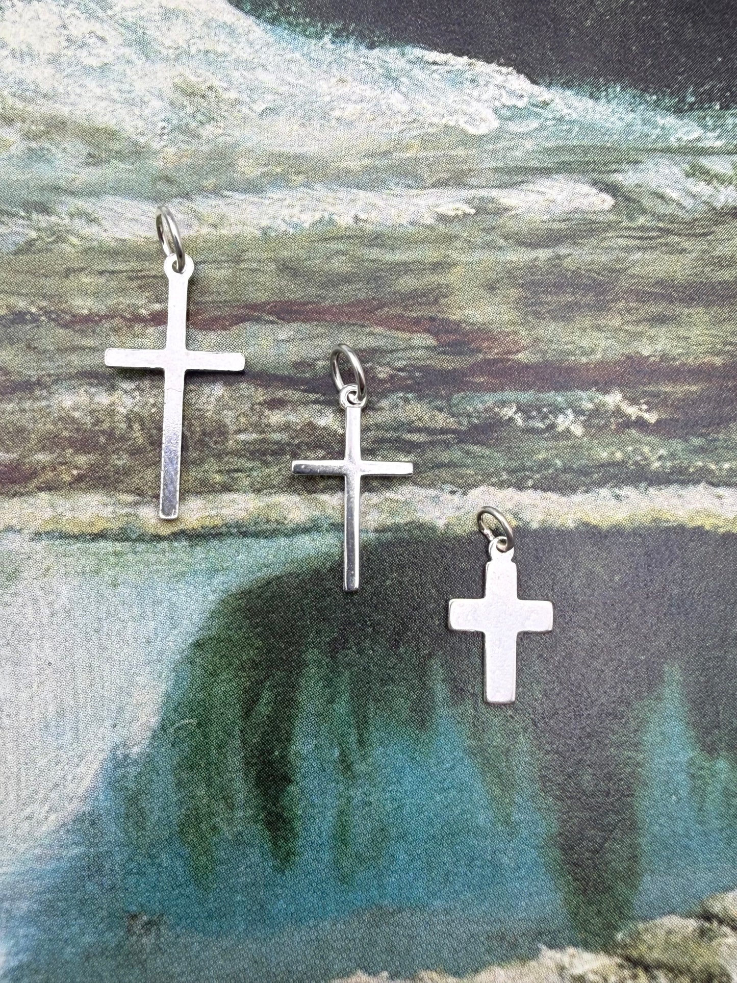 Simple Sterling Cross Charm