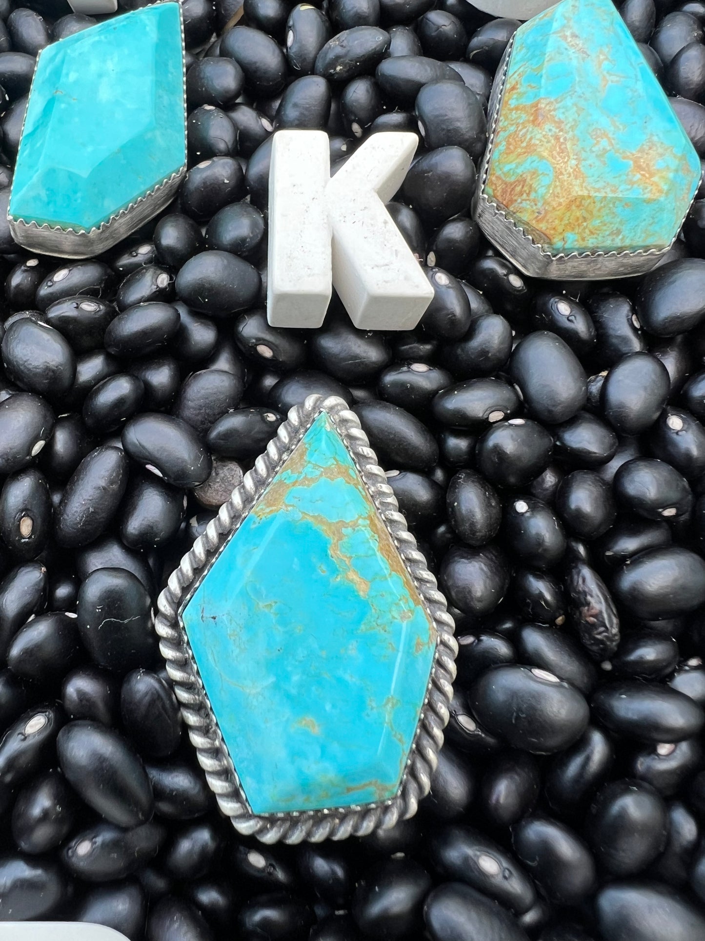 Rare Turquoise Faceted Gem Pendants