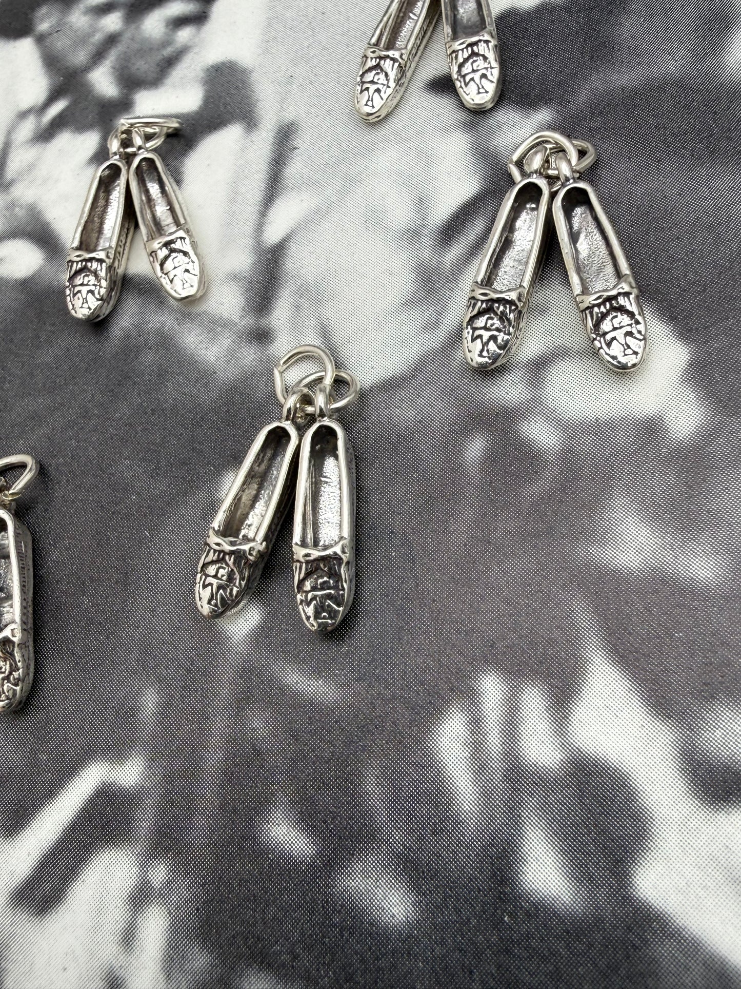 Moccasins movable Sterling Silver Charm