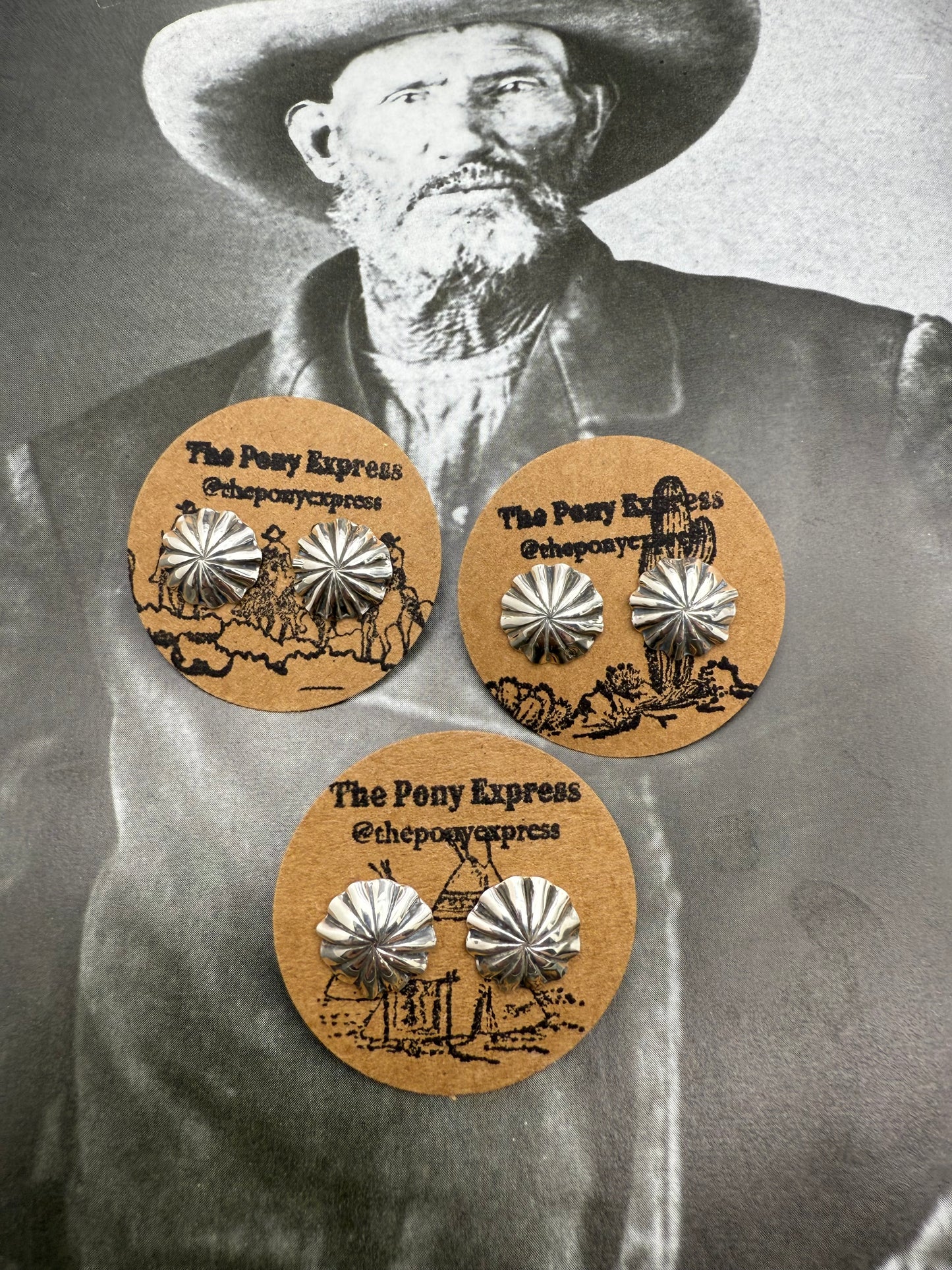 Handmade Scallop Concho Studs