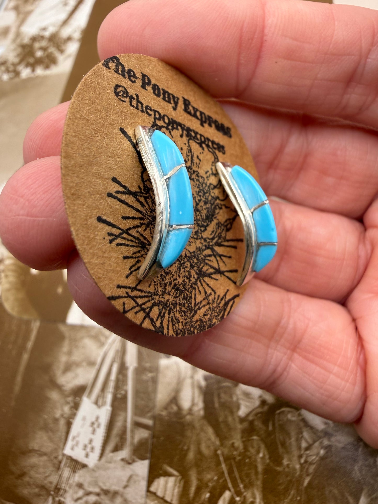 Zuni Inlay Half Hoops