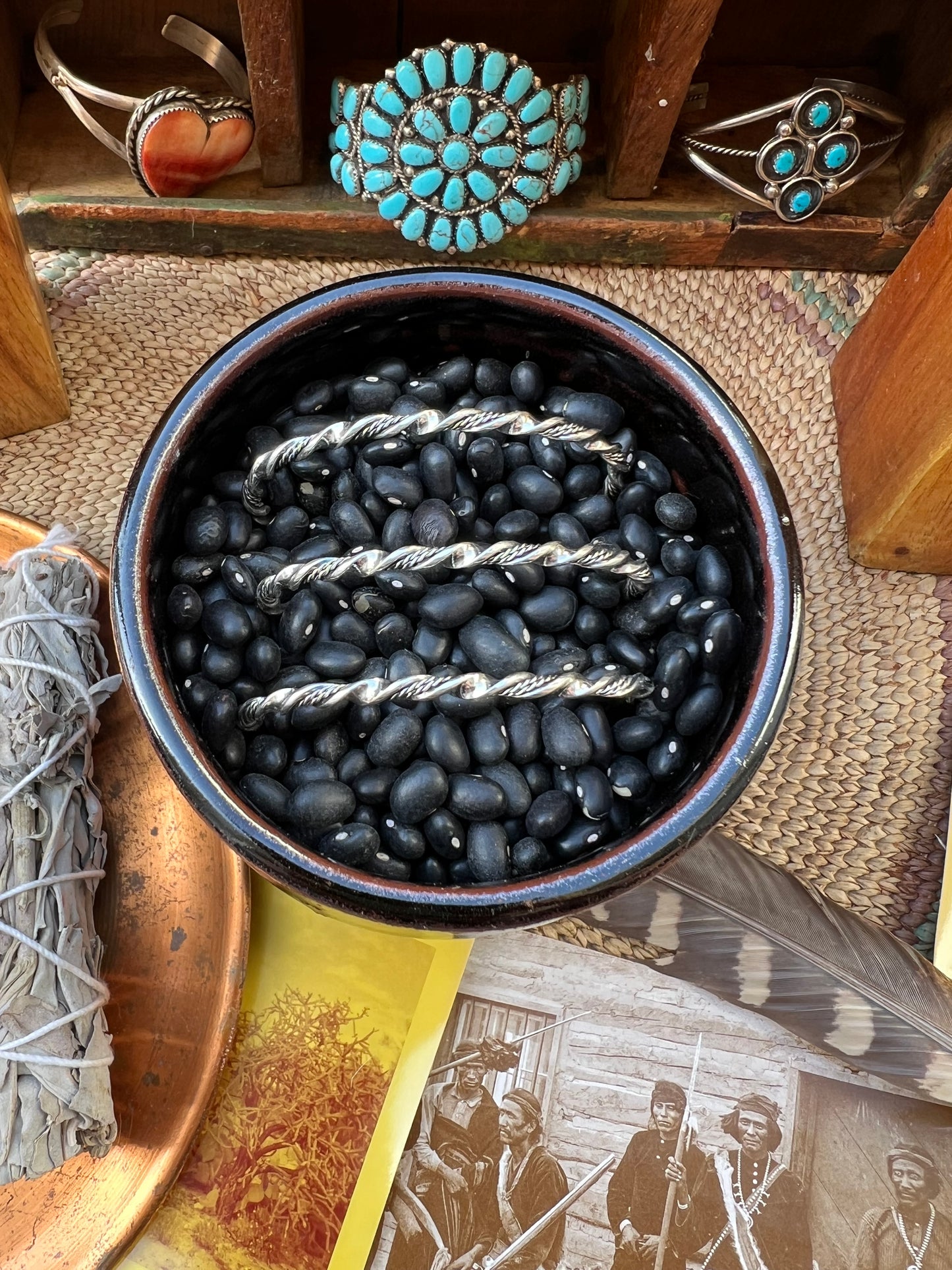 Tinsel Cuff with patina