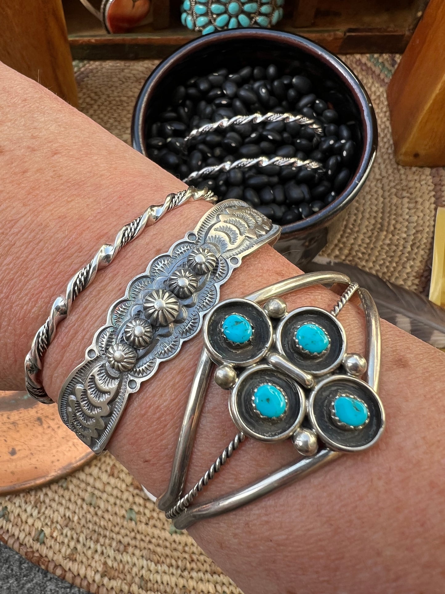 Tinsel Cuff with patina