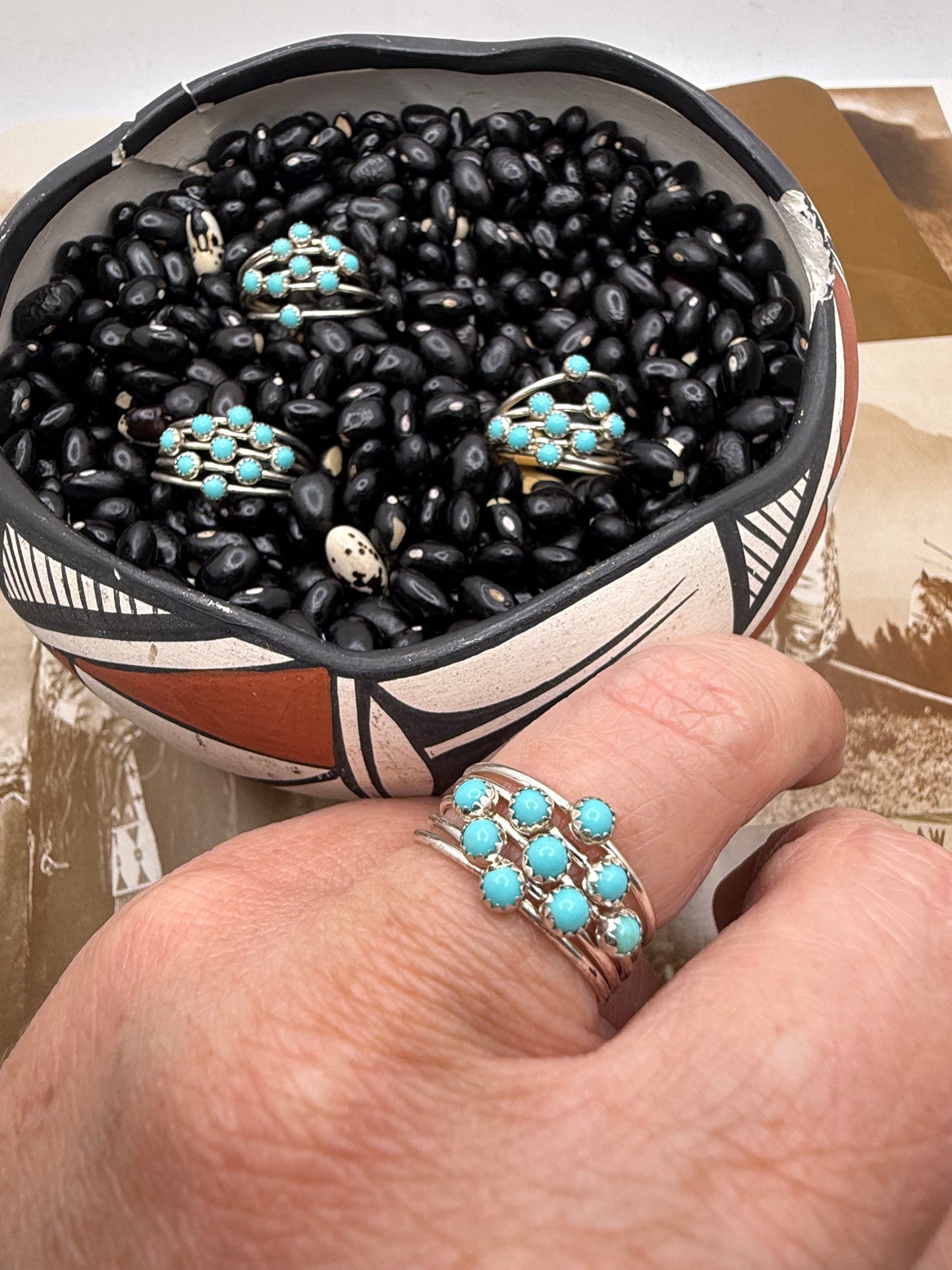5 Turquoise Band Ring