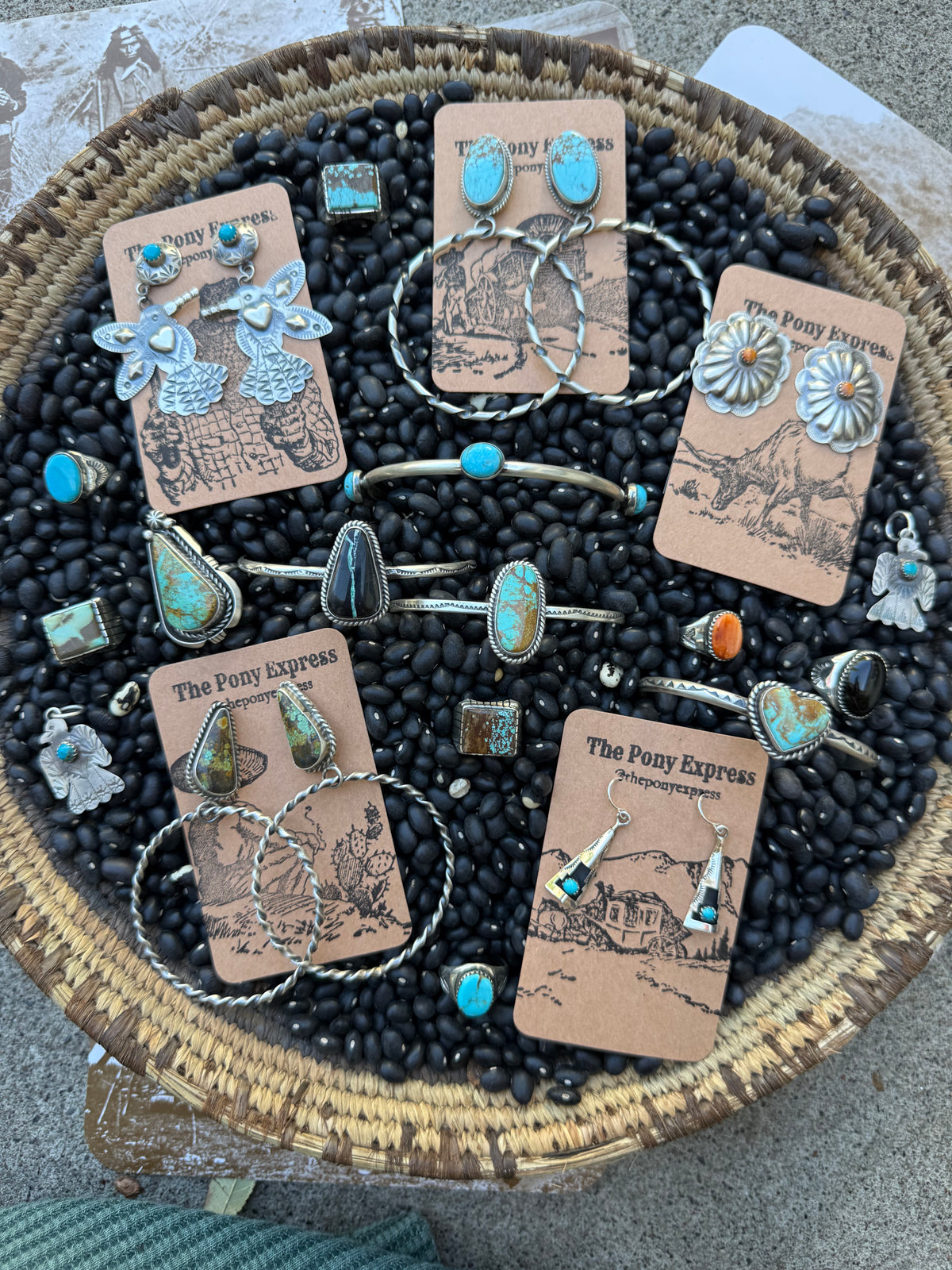 Turquoise Hand Stamped Cuff