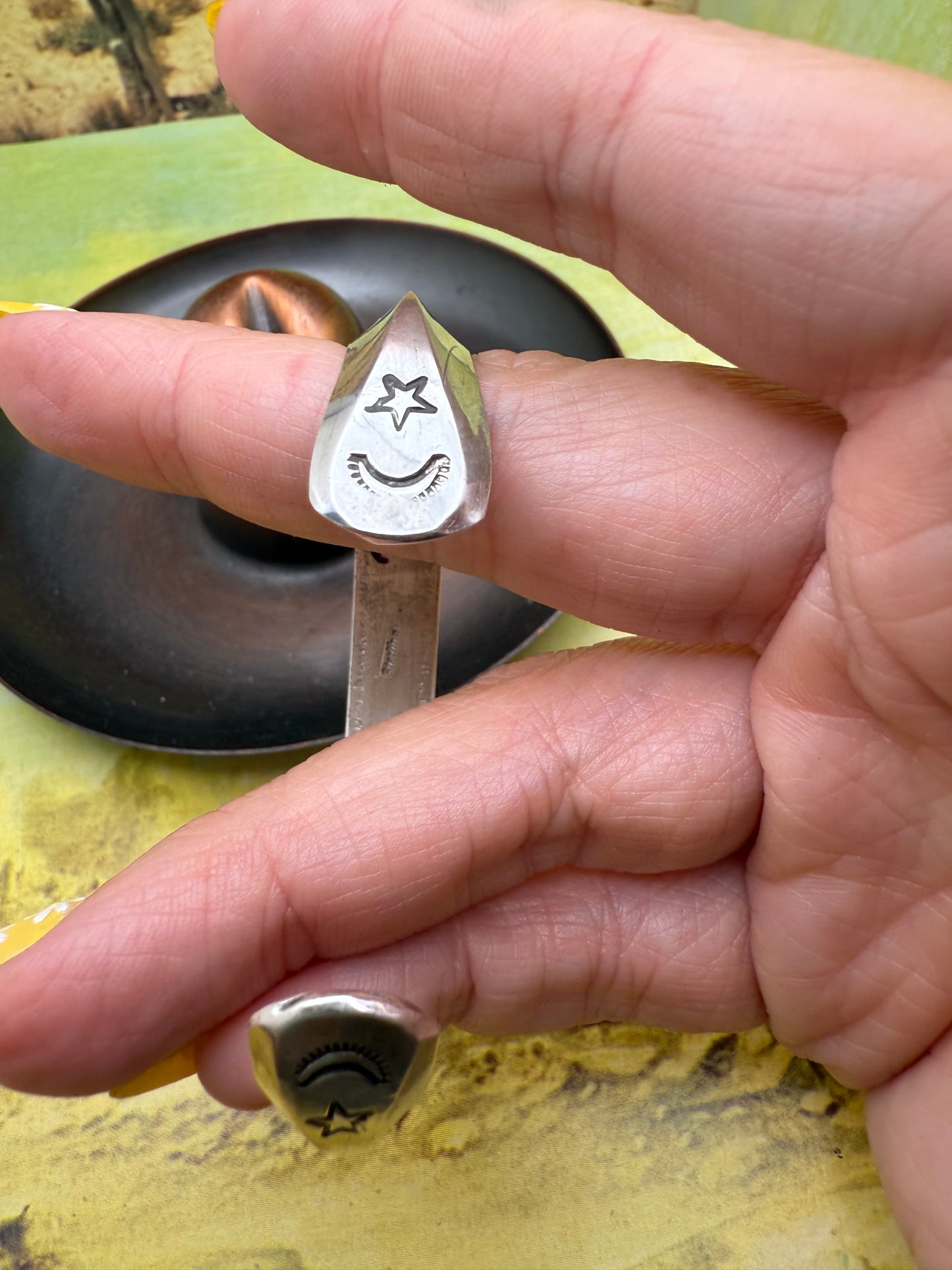 Heavy Handstamped Carinated Cuff