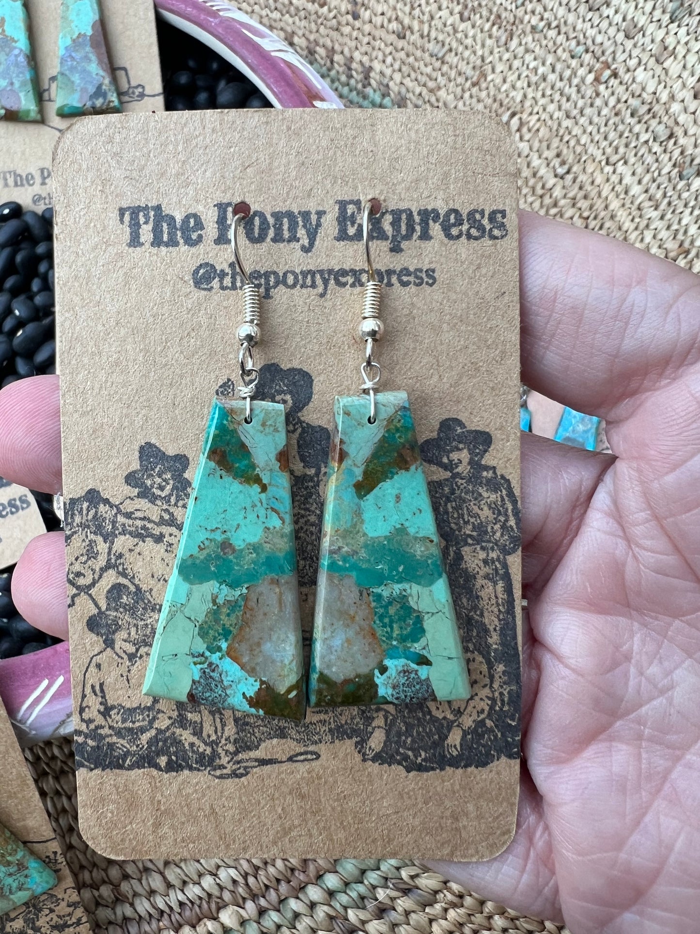 BLACKFRIDAY Turquoise Slab Earrings