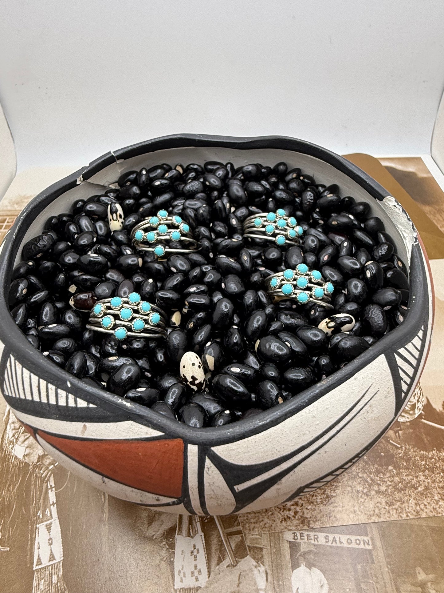 5 Turquoise Band Ring