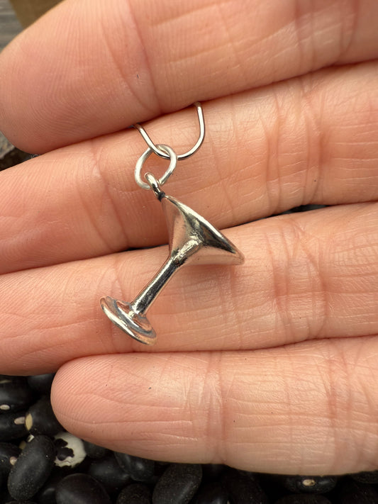 Martini Glass Sterling Silver Charm