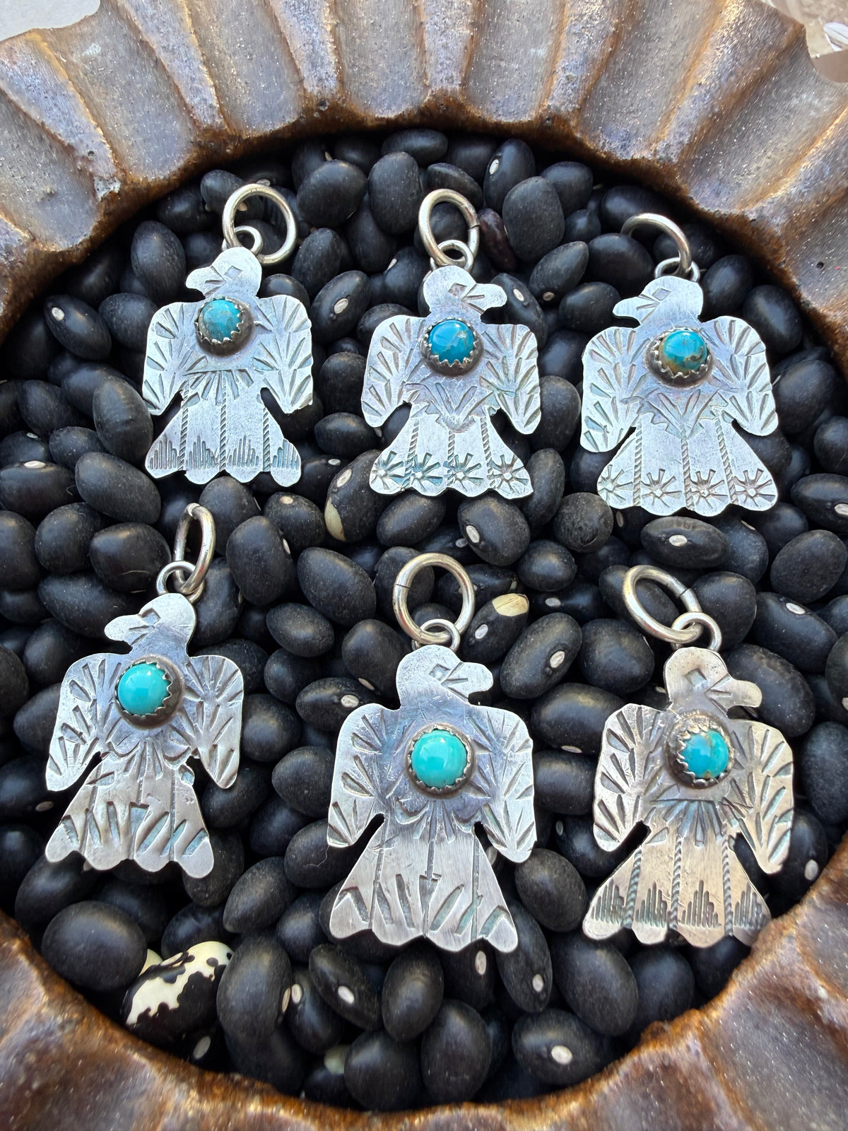 Hand stamped Thunderbird Pendant