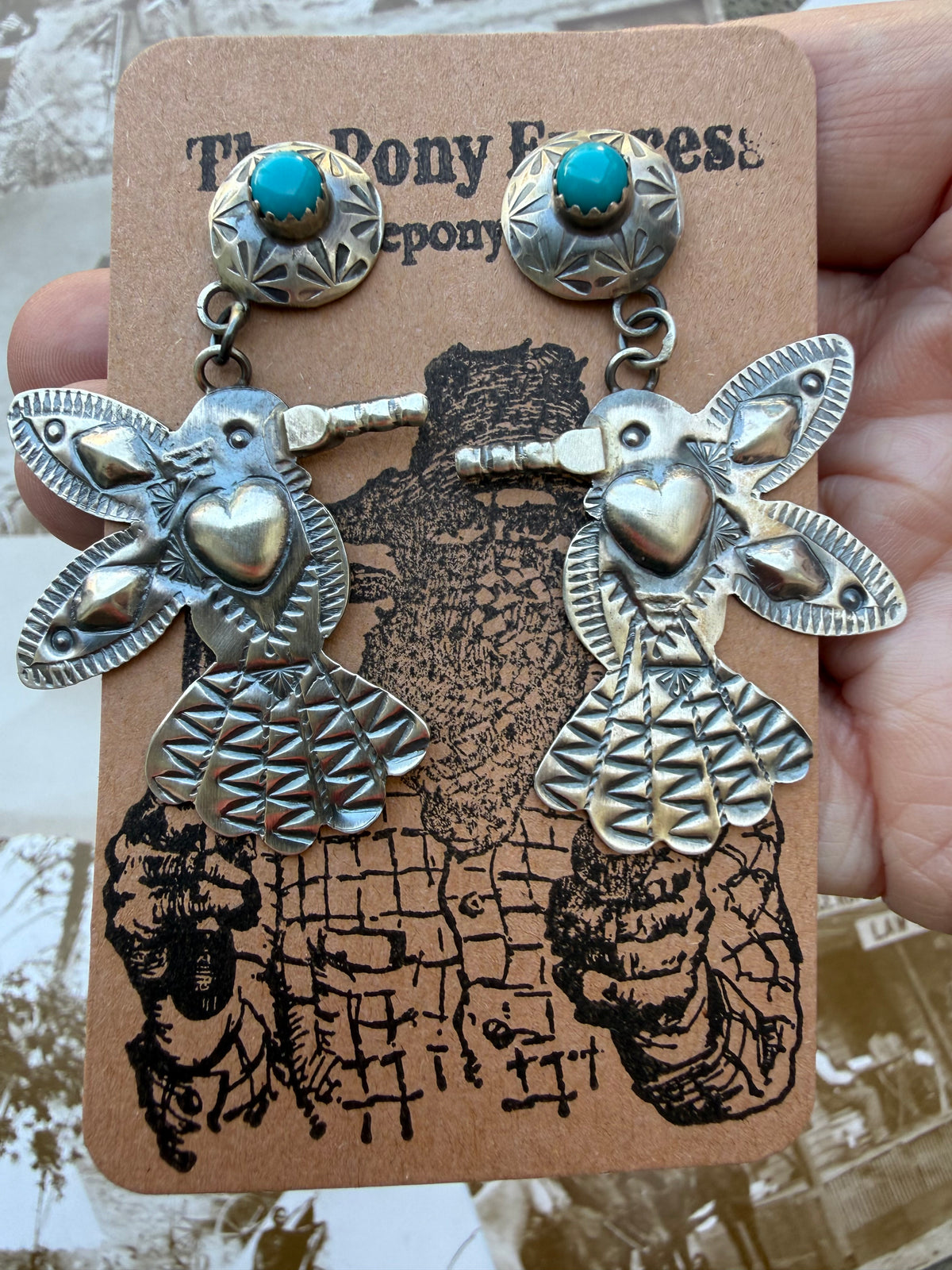 Hummingbird Hand Stamped Earrings