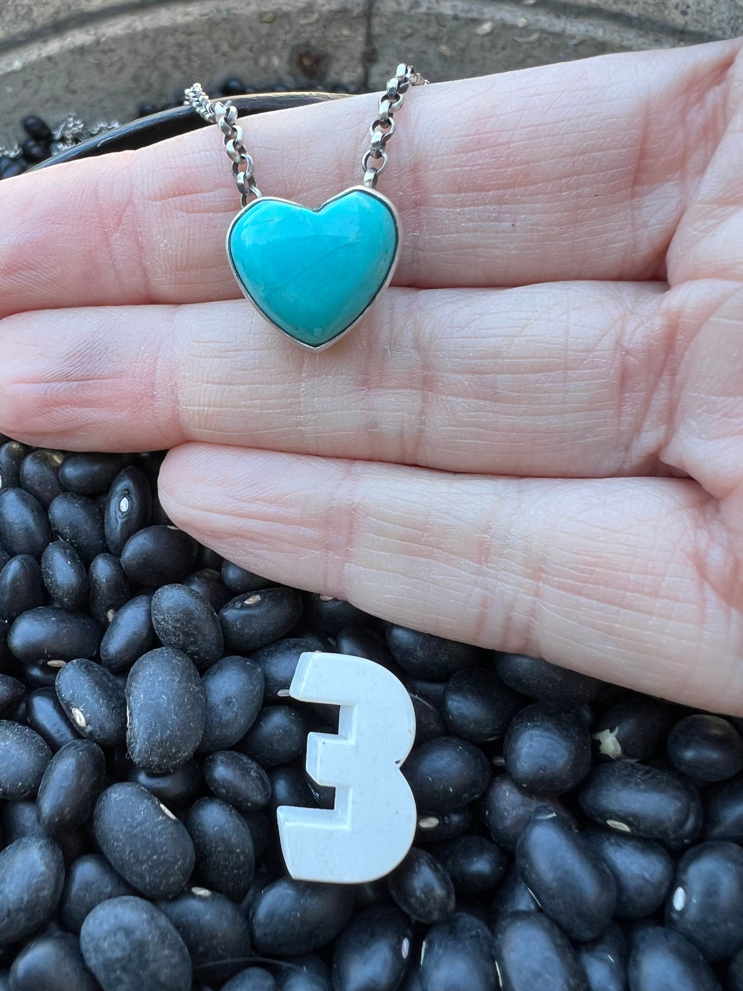 Turquoise Floating Heart Necklace