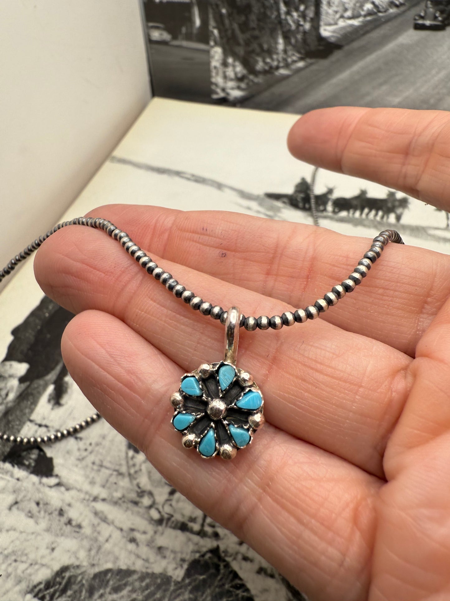 Micro 2mm Necklace with Cluster Pendant
