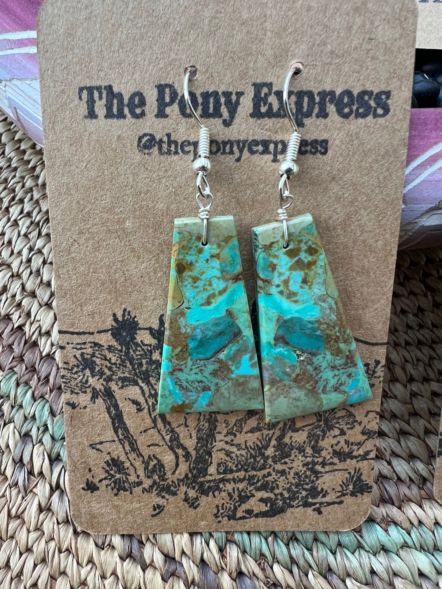 BLACKFRIDAY Turquoise Slab Earrings