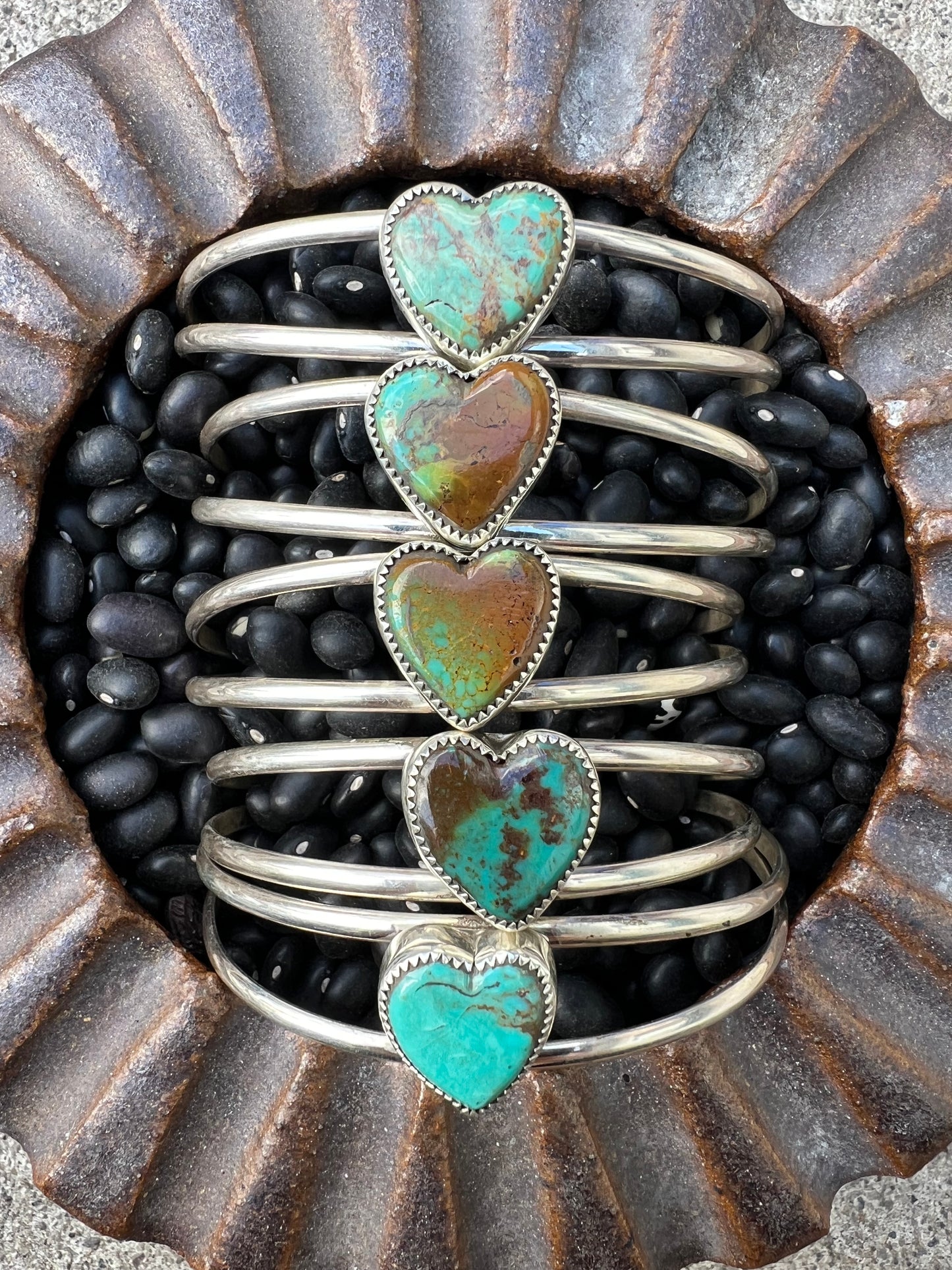 Turquoise Heart Cuff