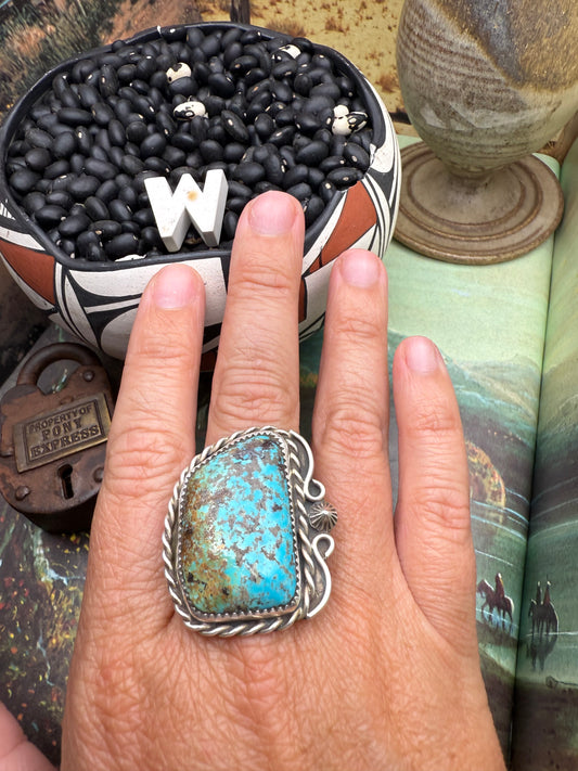 $99 Turquoise Statement Ring W size 11.5