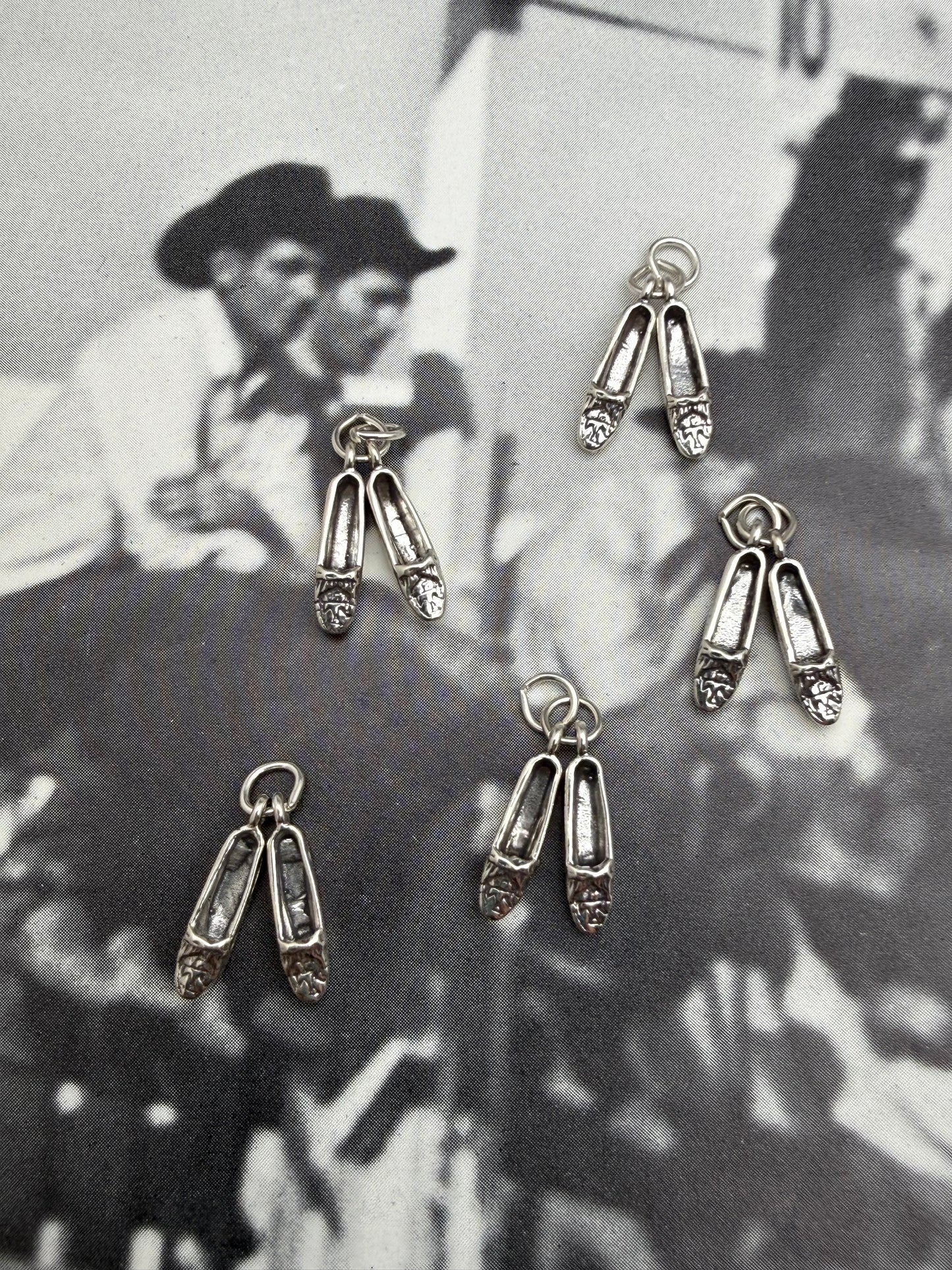 Moccasins movable Sterling Silver Charm