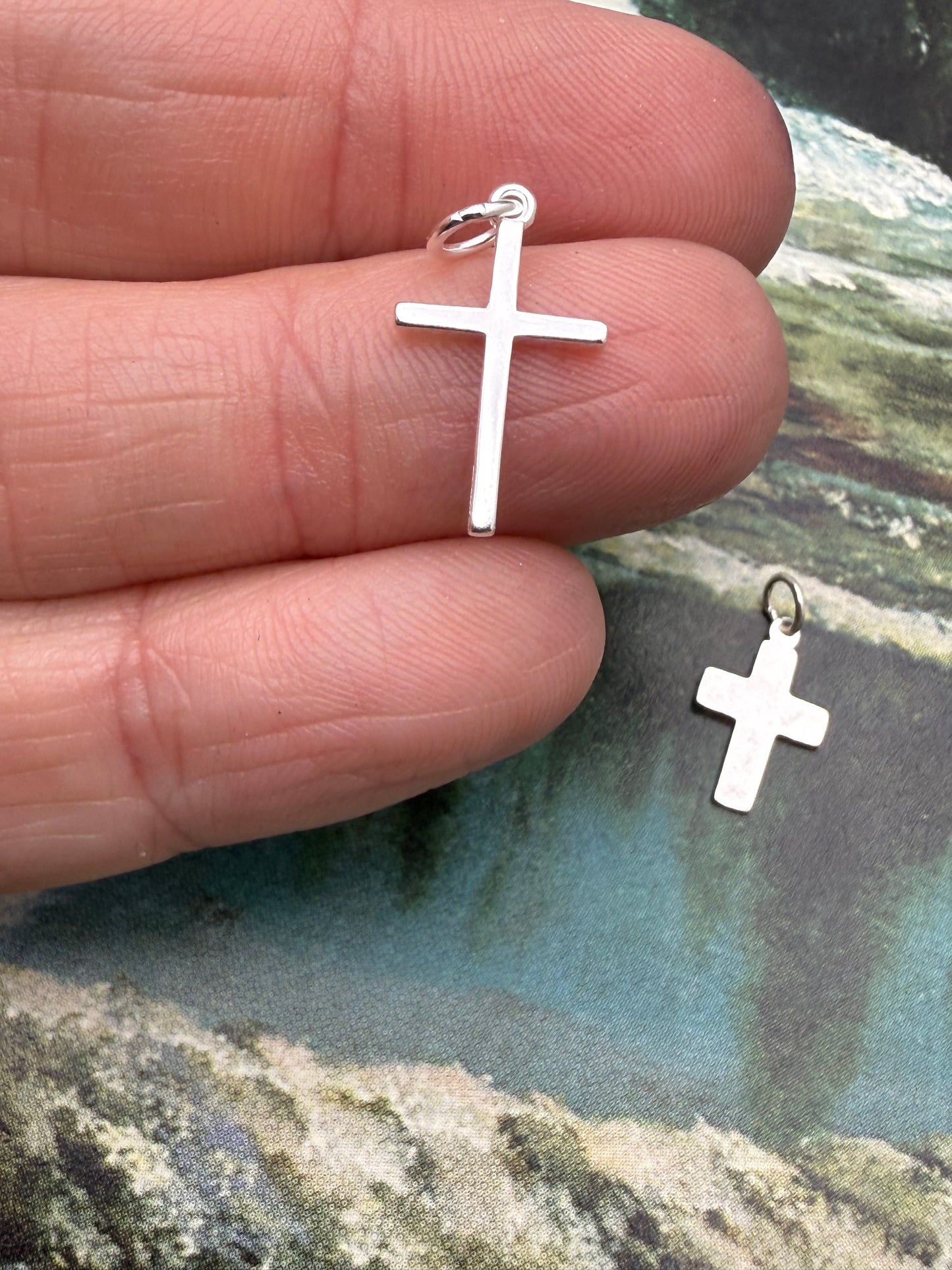 Simple Sterling Cross Charm