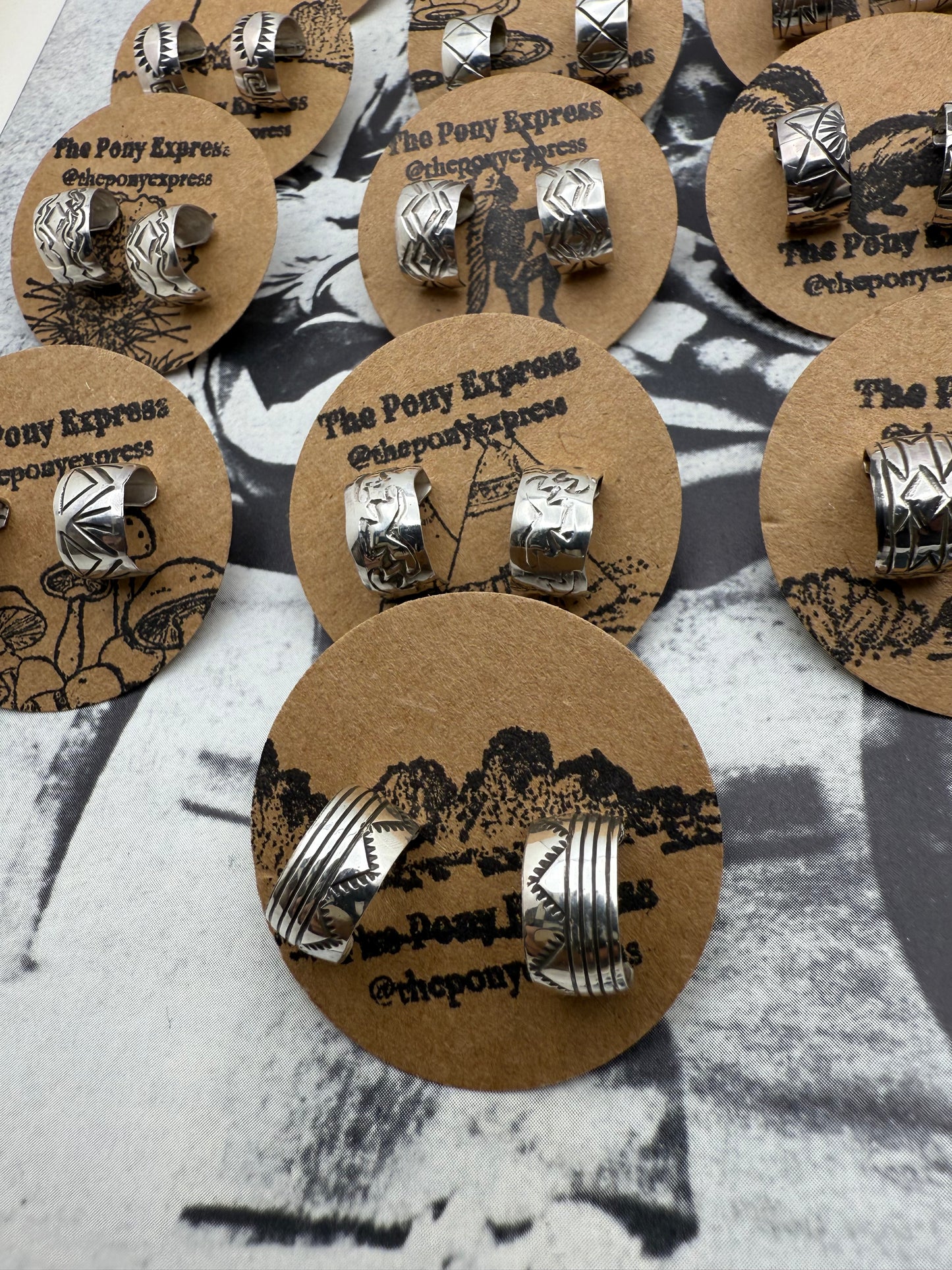 Hand Stamped Mini Hoops