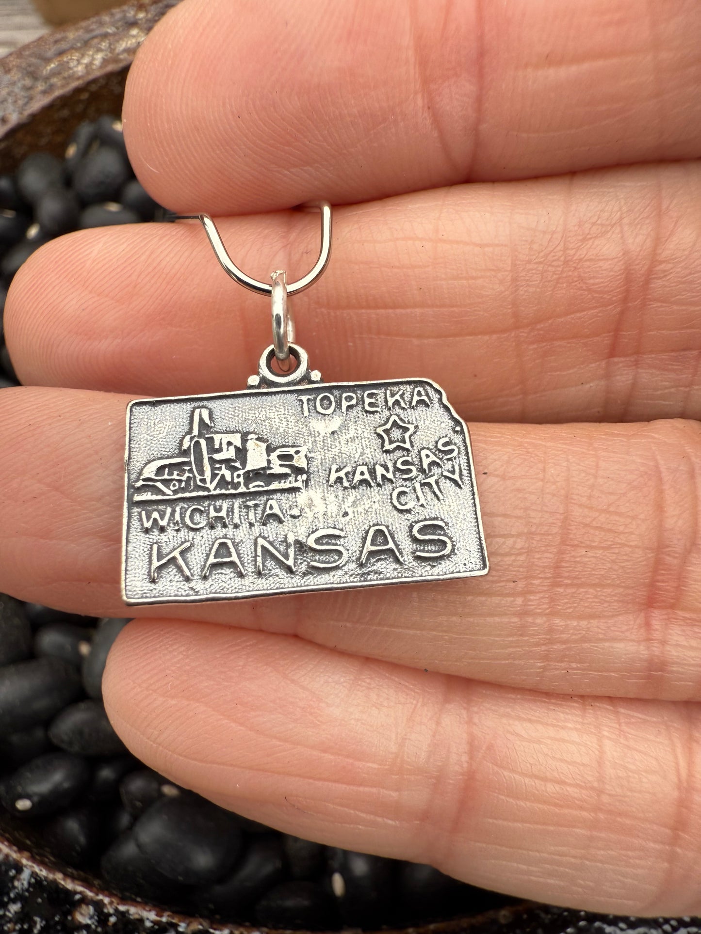 Kansas Sterling Silver Charm