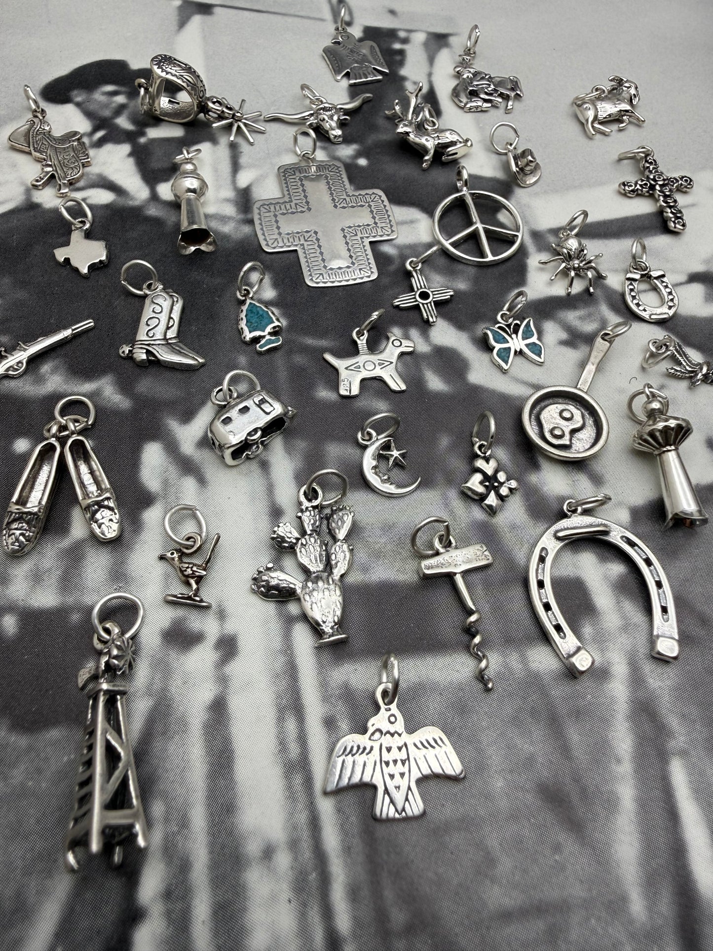 Thunderbird style 2 Sterling Silver Charm