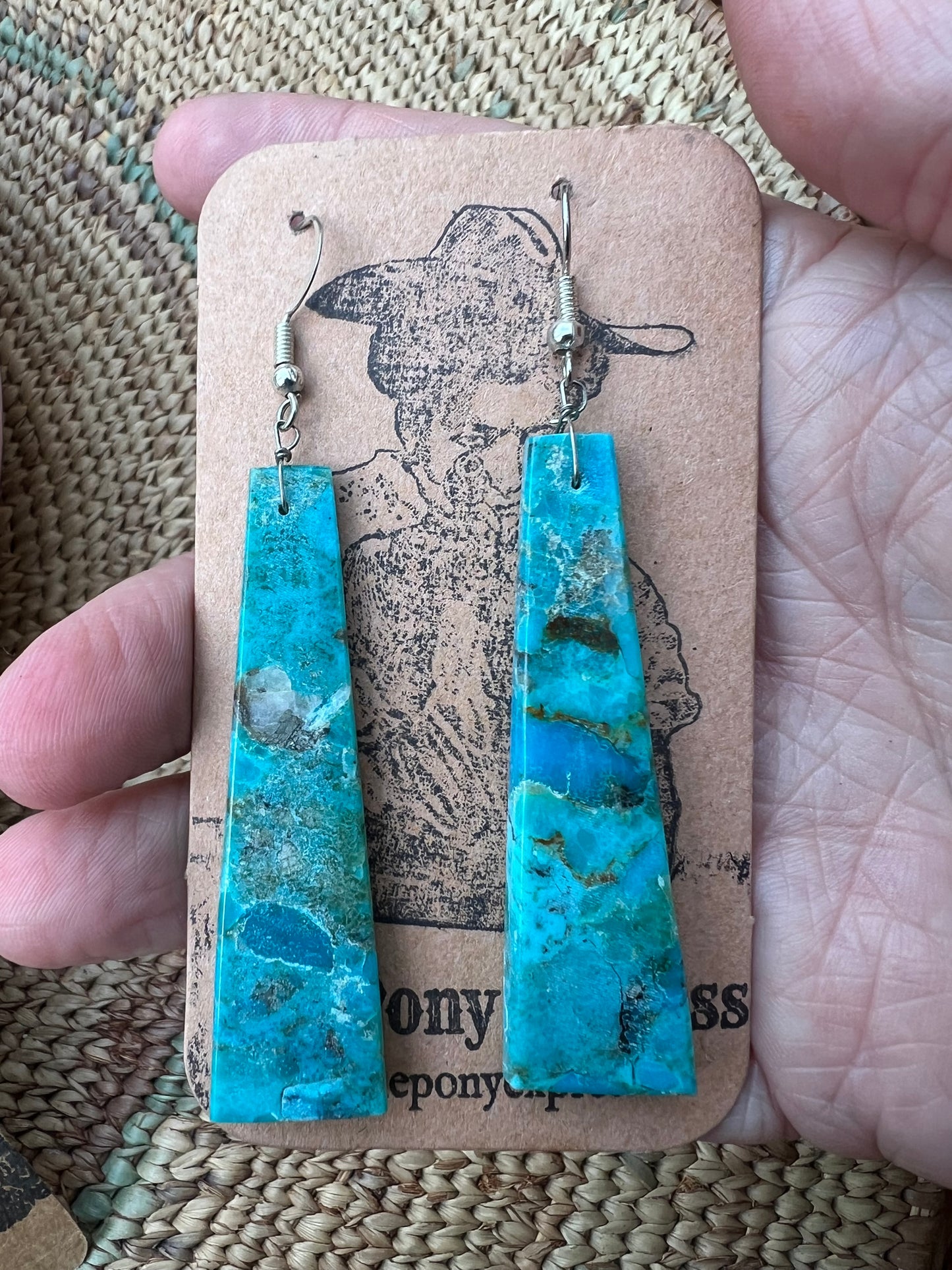 BLACKFRIDAY Turquoise Slab Earrings