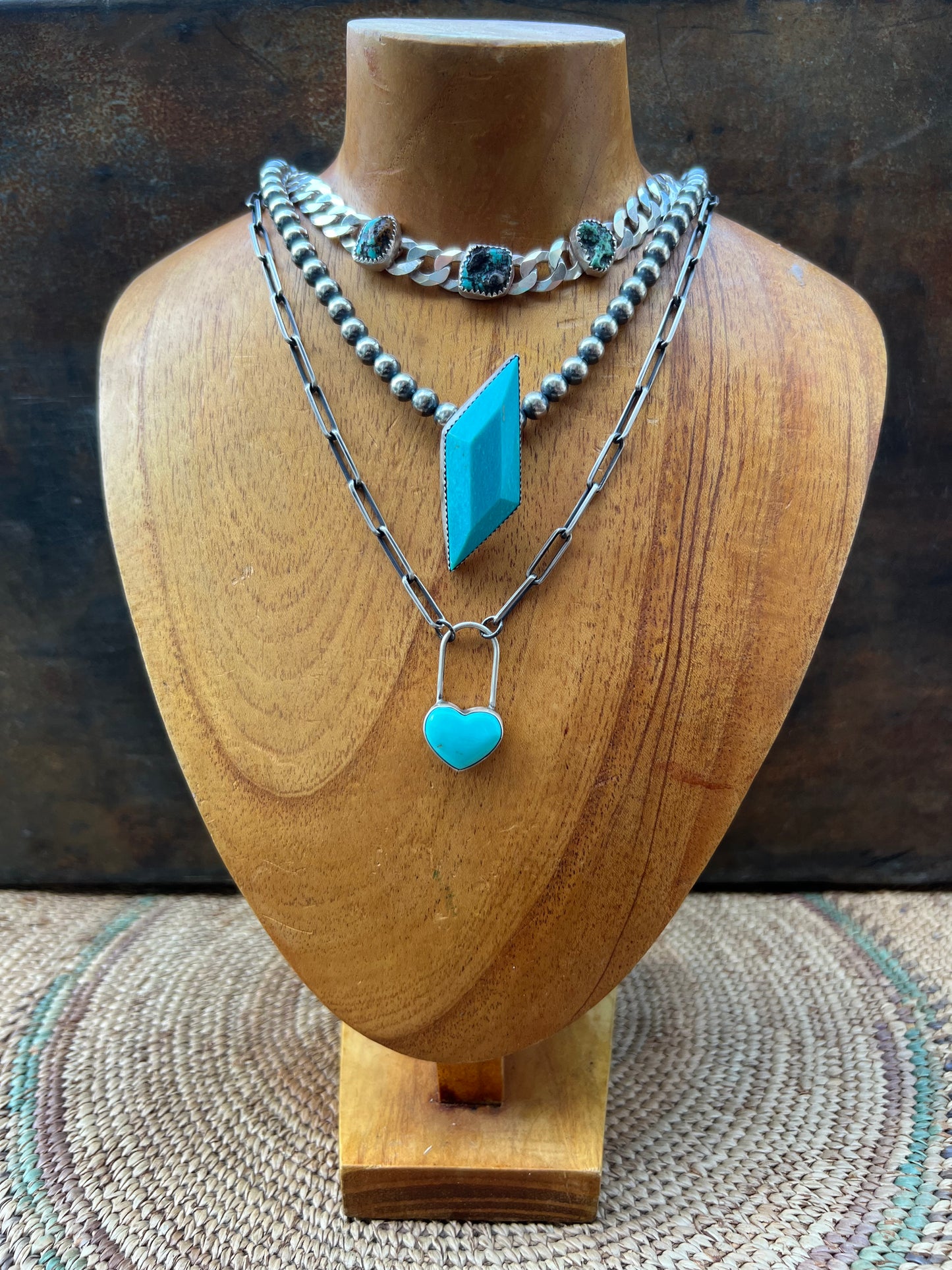 Rare Turquoise Faceted Gem Pendants