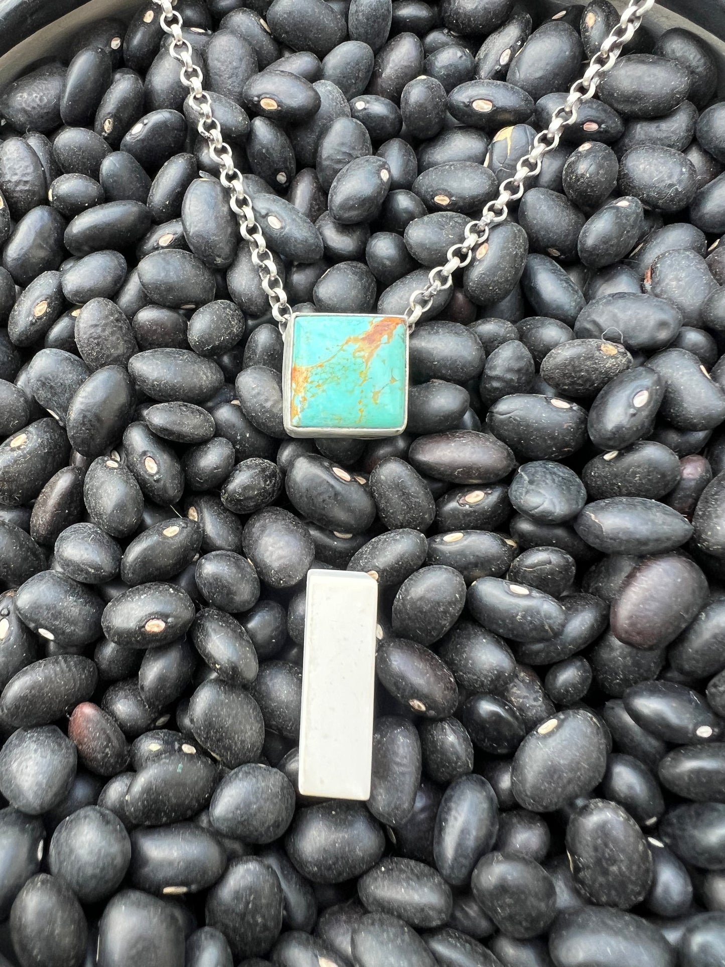 Kingman Turquoise Floating Square Necklace