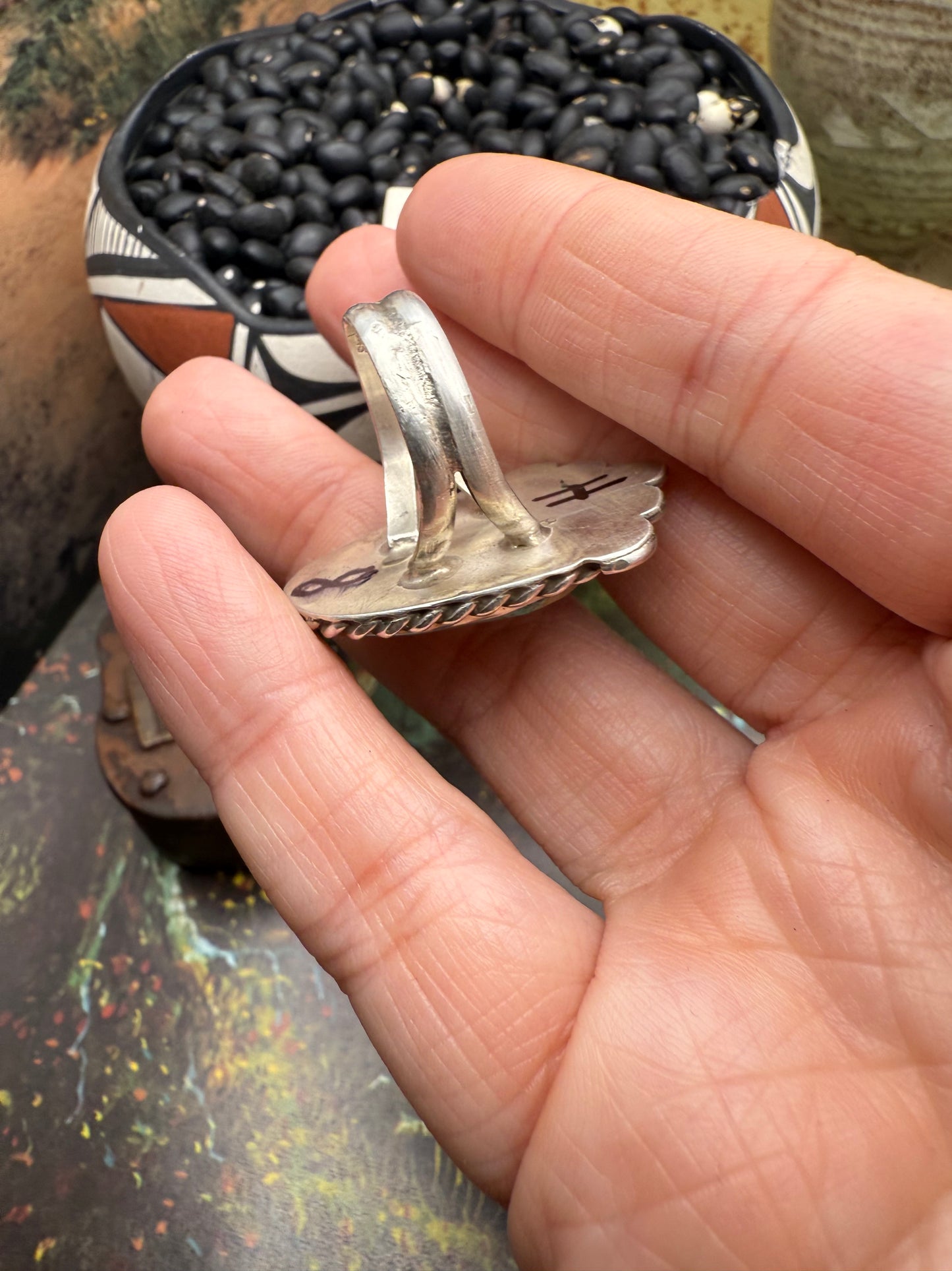 $99 Turquoise Statement Ring H size 8