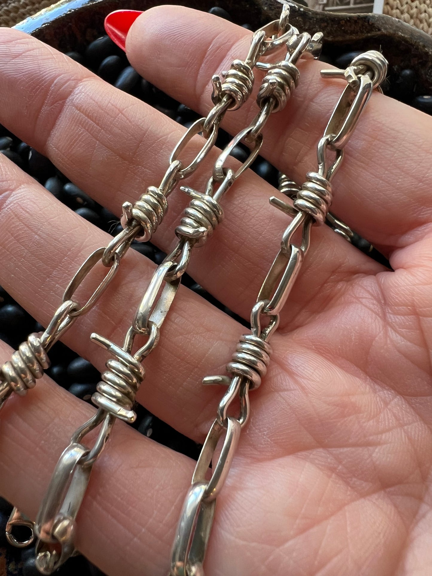 Handmade Barbed Wire Chain Bracelet