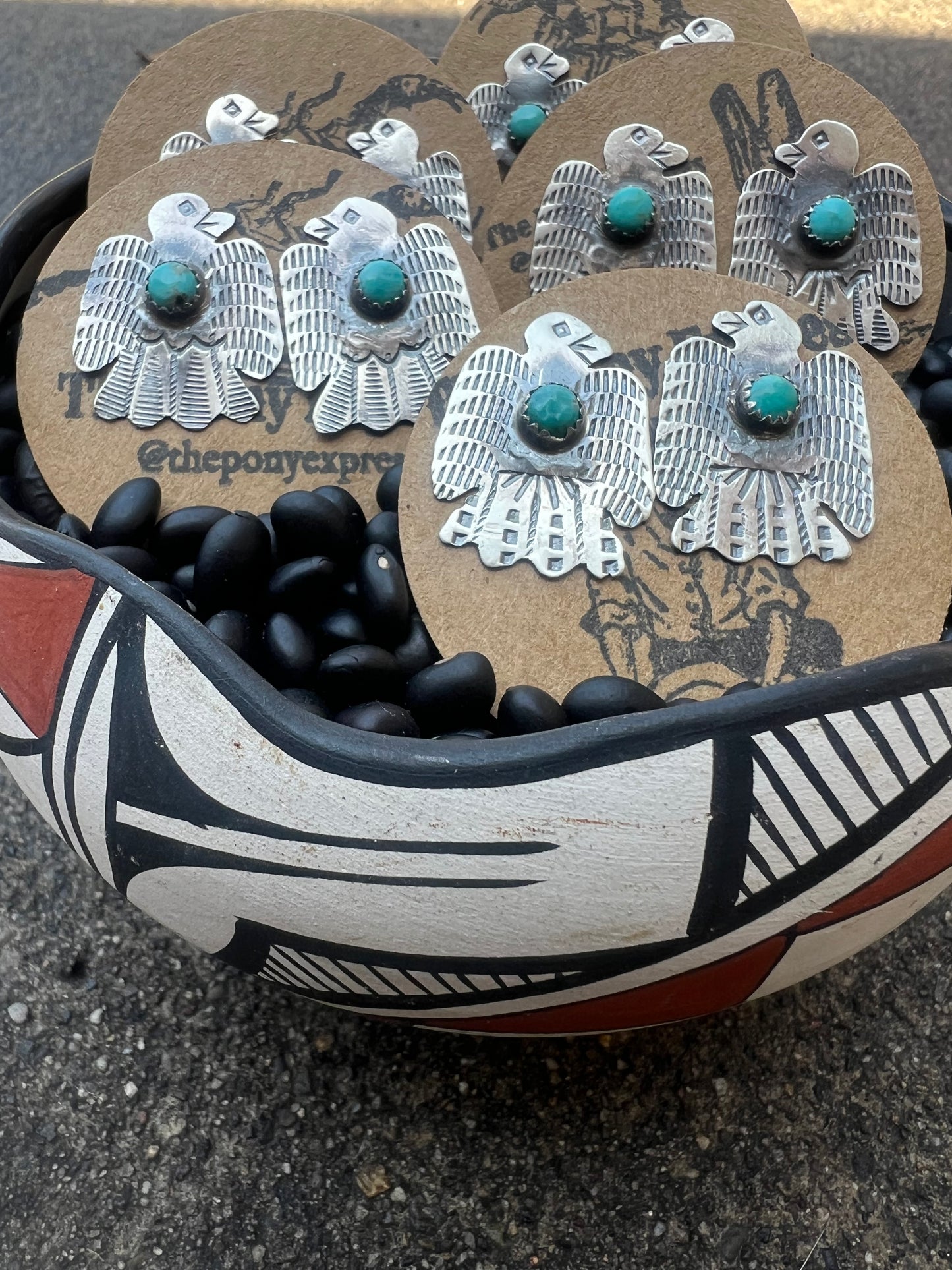 Thunderbird Studs with Turquoise