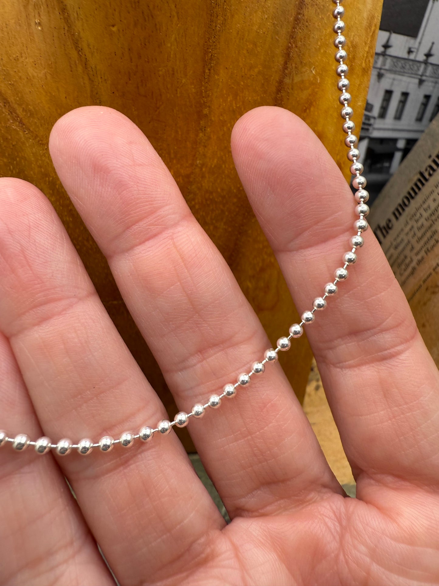 Bead Sterling Silver Chain 2.2mm