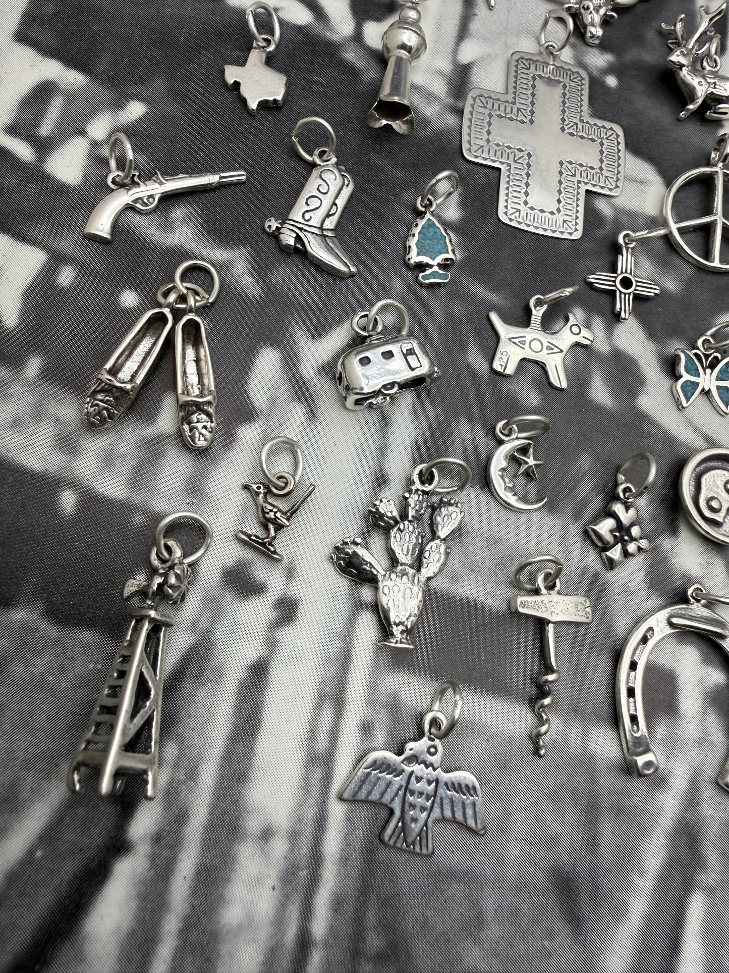 Moccasins movable Sterling Silver Charm