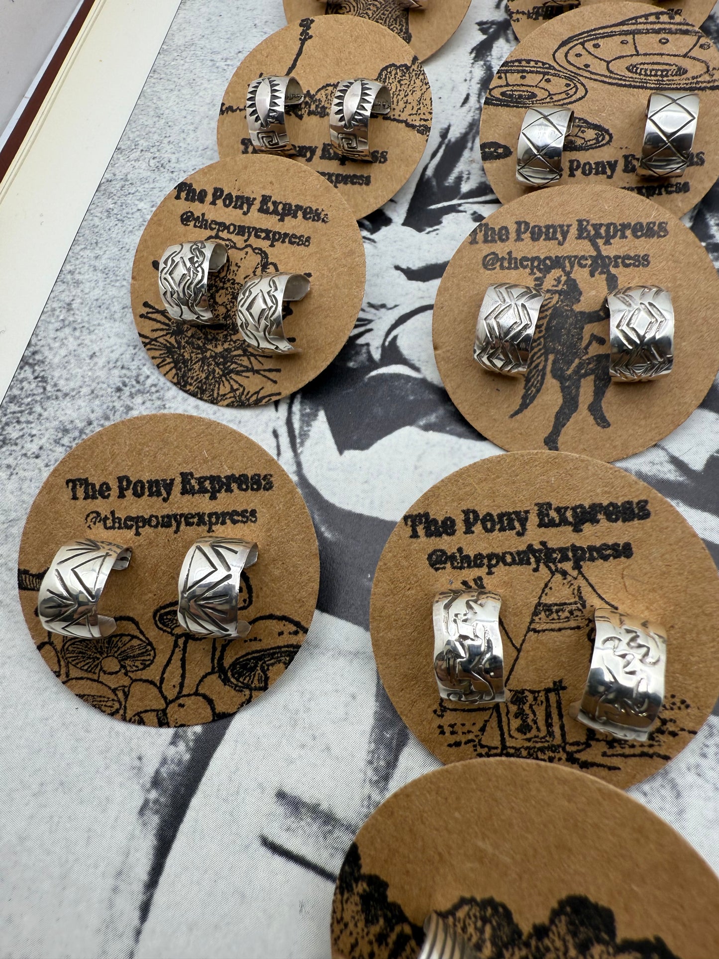 Hand Stamped Mini Hoops